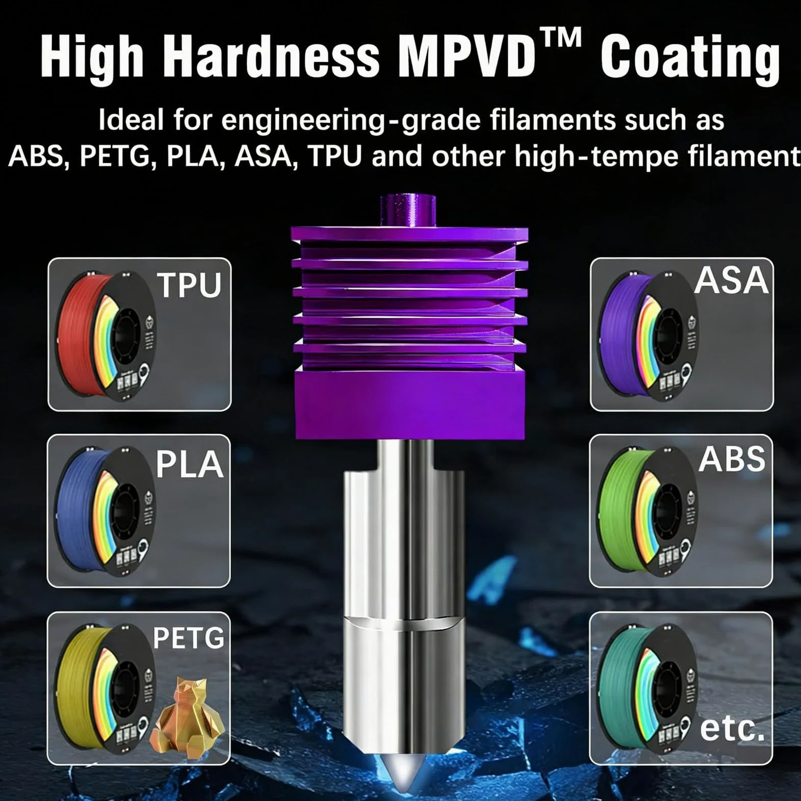 ViaGasaFamido Boquilla de Acero Endurecido Hotend de 0,6 Mm Apta para Accesorios de Impresora 3D Lab P2S H2 2 Unidades