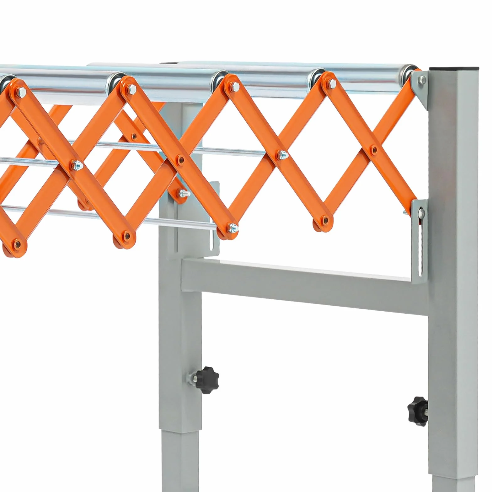Carril de rodillos de tijera,Mesa de rodillos transportadora ajustable,Longitud ajustable/altura Permitir,Capacidad de carga máxima de 110,23 libras,Para transportadores ligeros