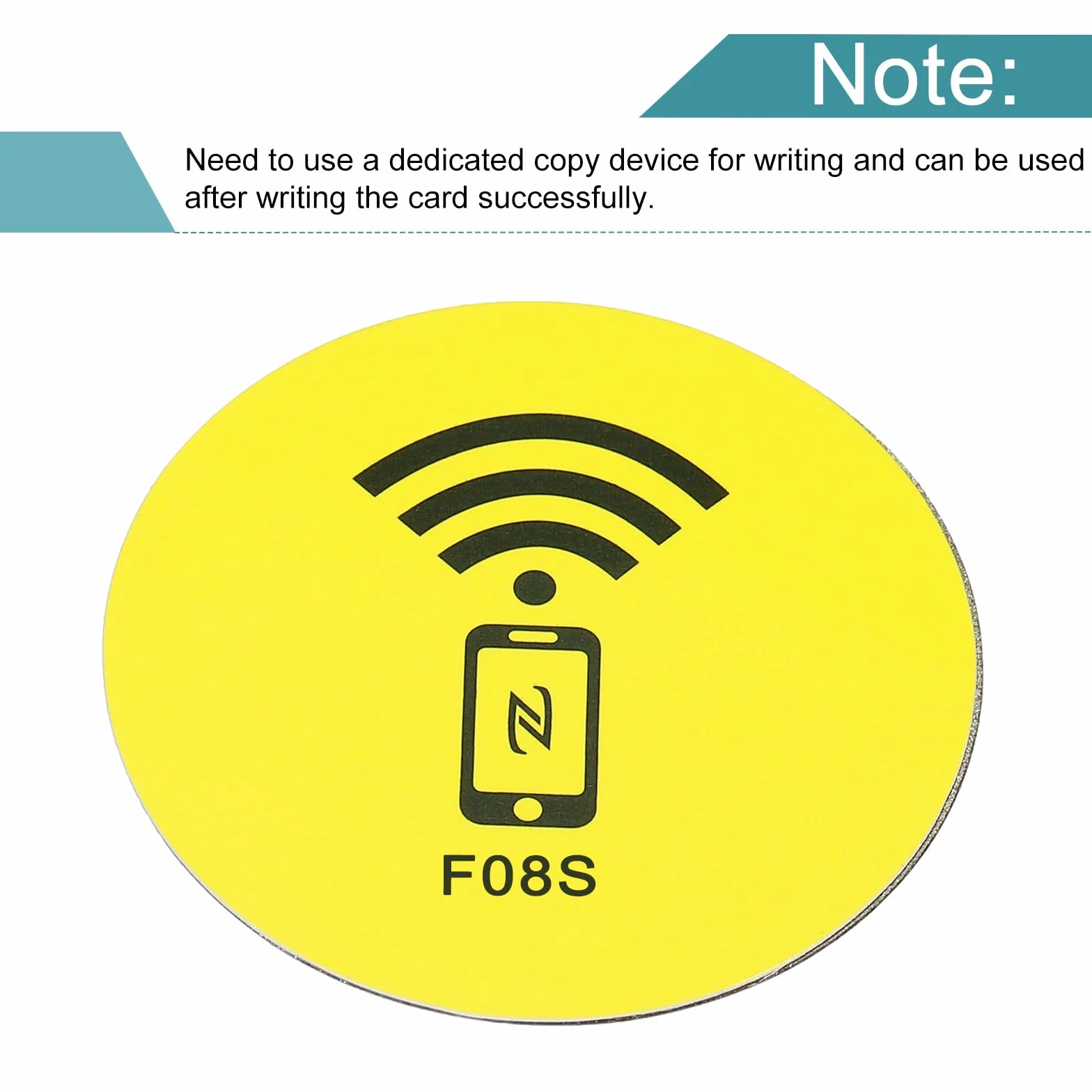 sourcing map NFC Etiquetas Pegatinas M1 RFID IC 13.56MHz Regrabable Reverso Adhesivo Sin Contacto, Amarillo 4 Paquetes