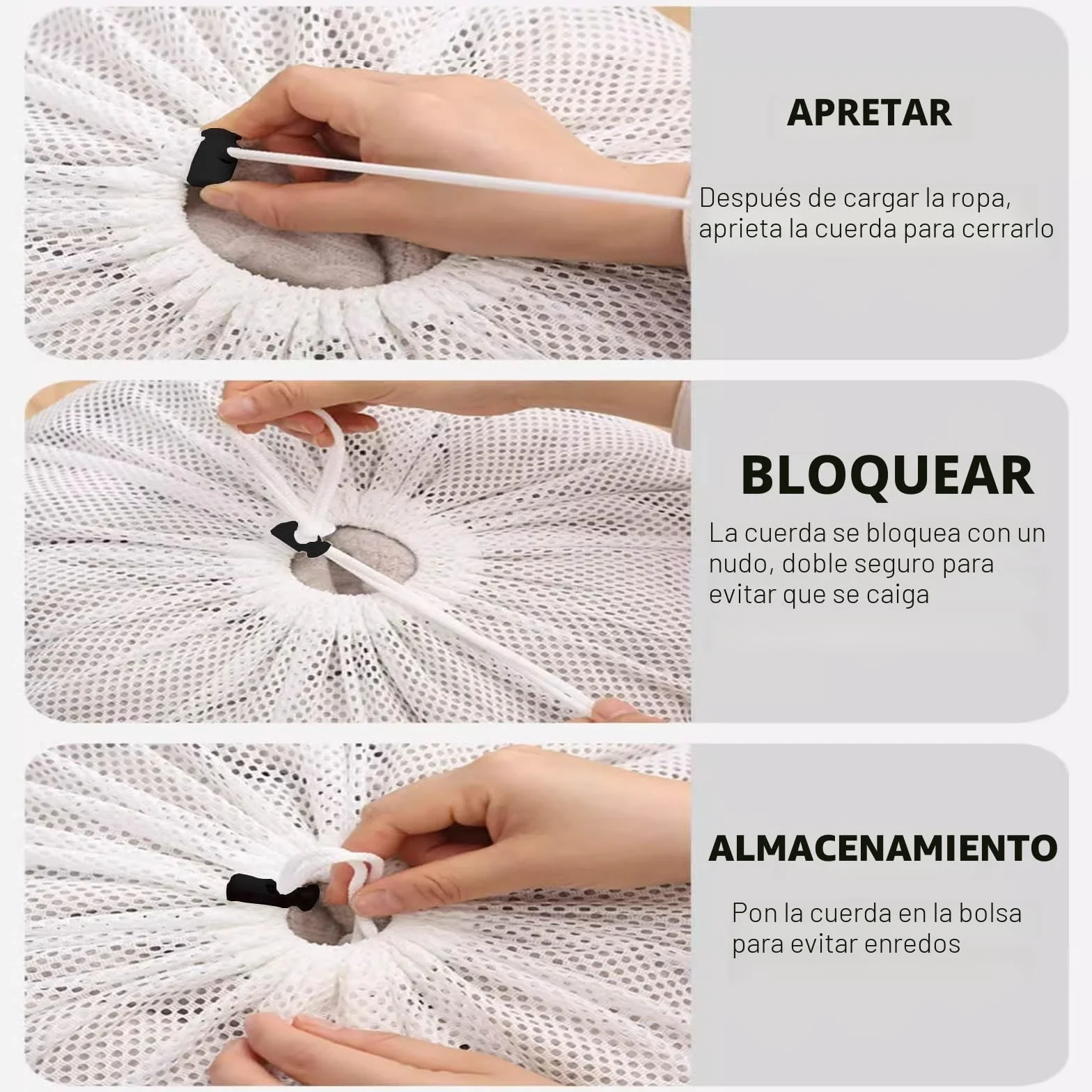 Bolsas para Lavadora 30 x 40 cm, Con Cordón y Cierre de Bloqueo, para Ropa Interior