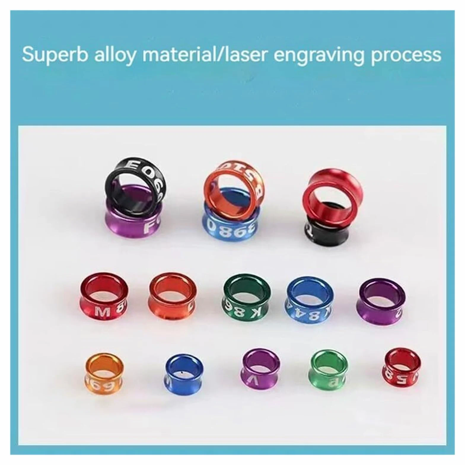Identificación mediante anillas para aves, Anillos abiertos de aluminio for patas pájaros, anillos divididos for , numerados, multicolor, 4-8mm, 50-200 Uds(Mixed Colors8.0mm,200pc)