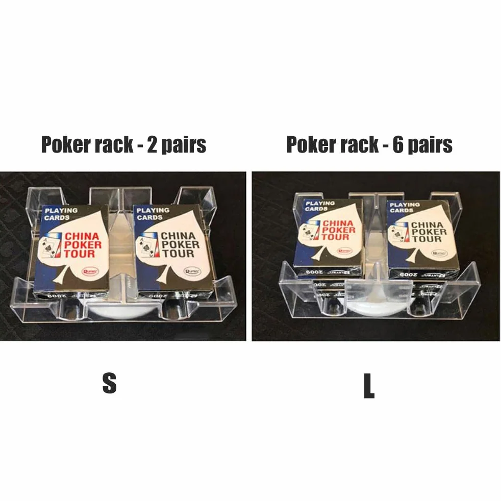 CHICIRIS Organizador transparente de juego de cartas, bandeja giratoria de 2/6 barajas, se adapta a pies de mano ancha o estrecha
