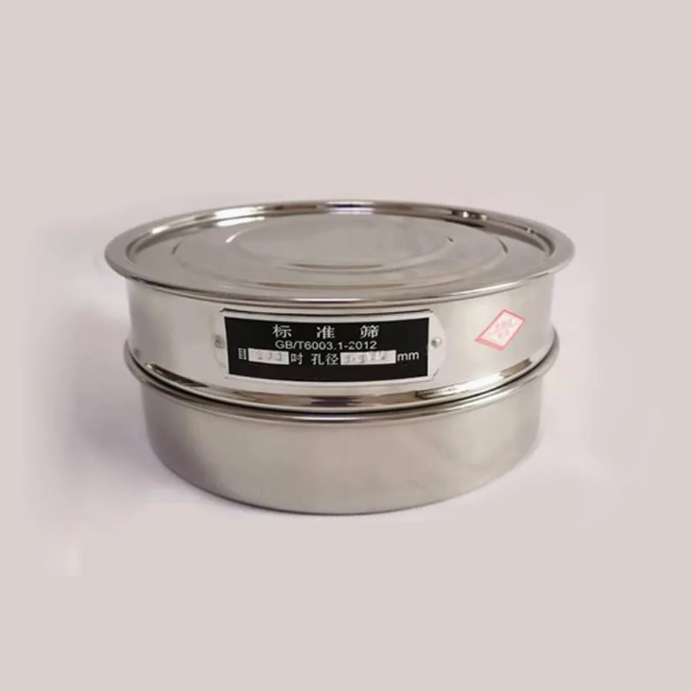 Tamiz de Prueba estándar Laboratorio, galvanizado, 20 cm, con Tapa y Fondo, Mallas Varios tamaños(500 Mesh(0.0308mm))