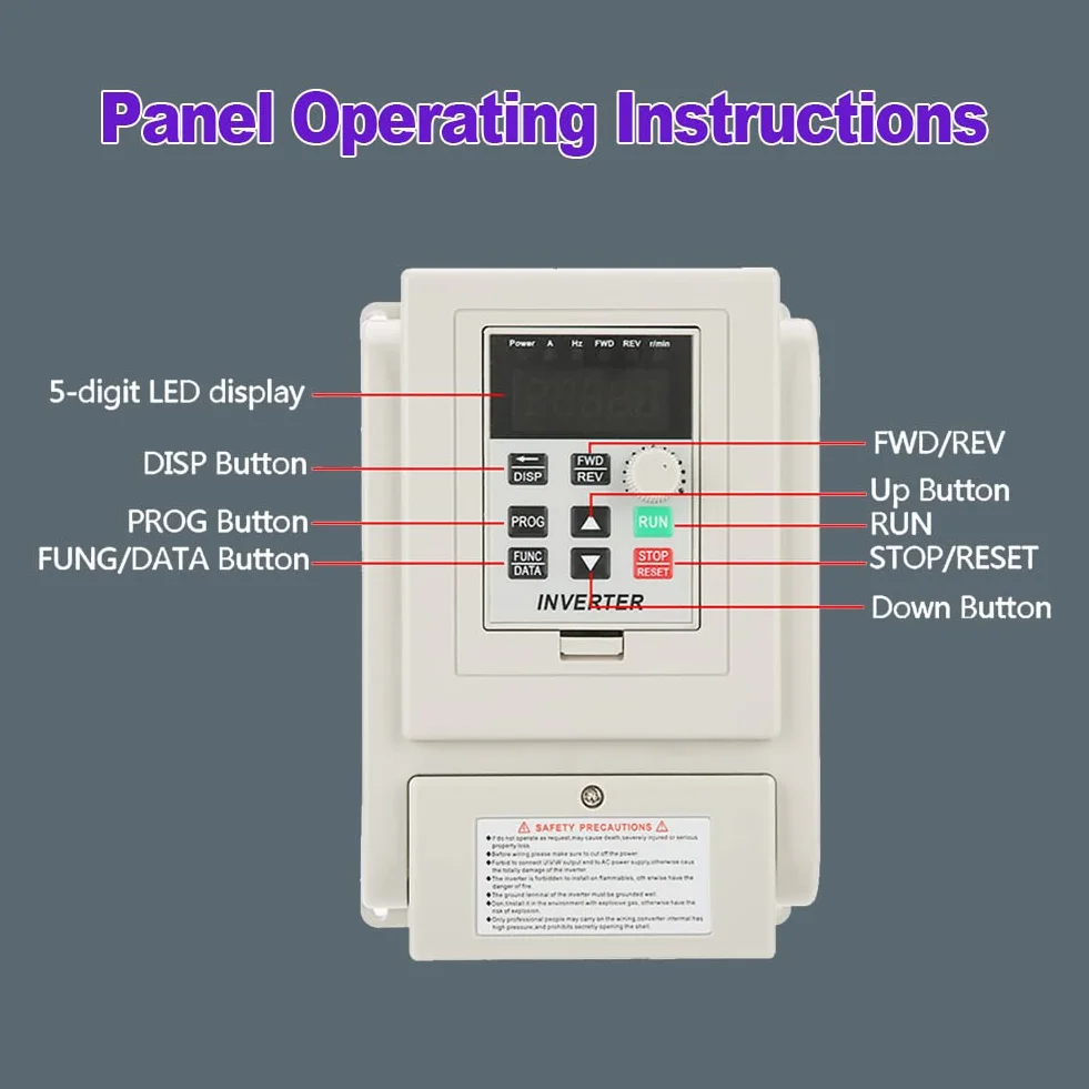 Convertidor de frecuencia VFD, variador de frecuencia de CA monofásico de 220 V CA Inversor VFD para Motor trifásico de 4 kW de CA con Control PWM, Buen Rendimiento Anti-Disparo