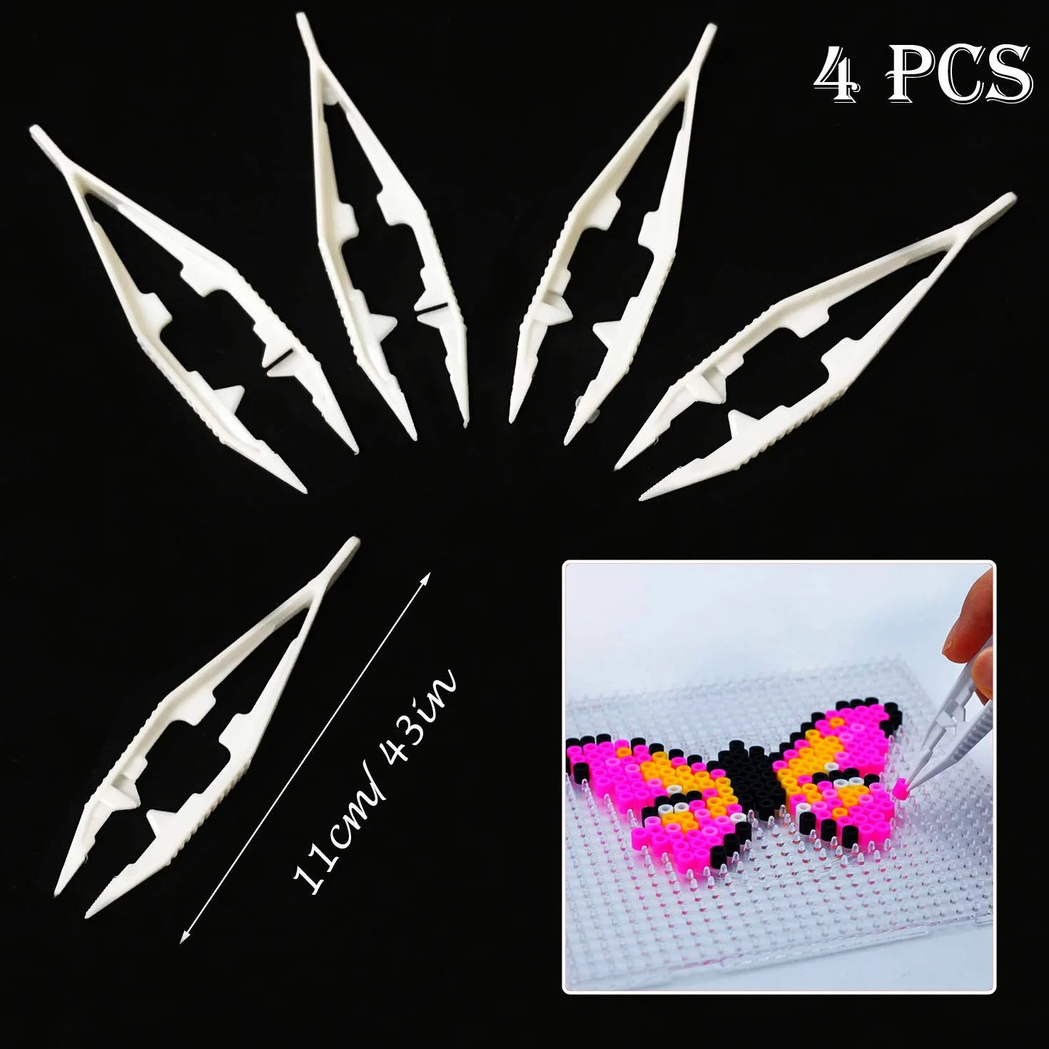 Pegboards Plantillas Grandes 5mm 6 Pz con Cuentas Blancas 4 Pz Papel de Planchado 10 Pz Placas Cuadrado Transparente para Cuentas Niños Artesanía Perlas