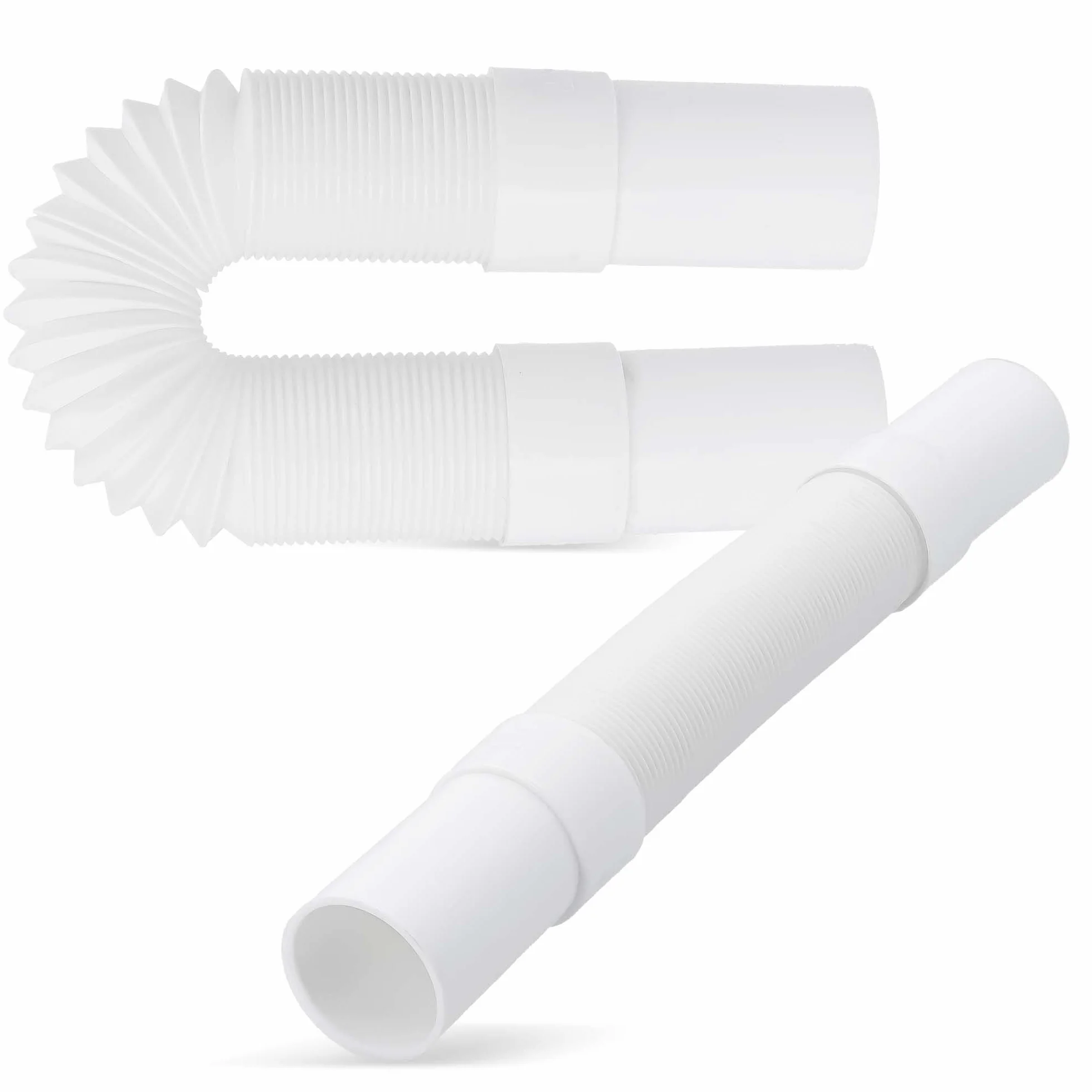 Millto Tubo de drenaje flexible 40 mm blanco polipropileno conector universal ajustable