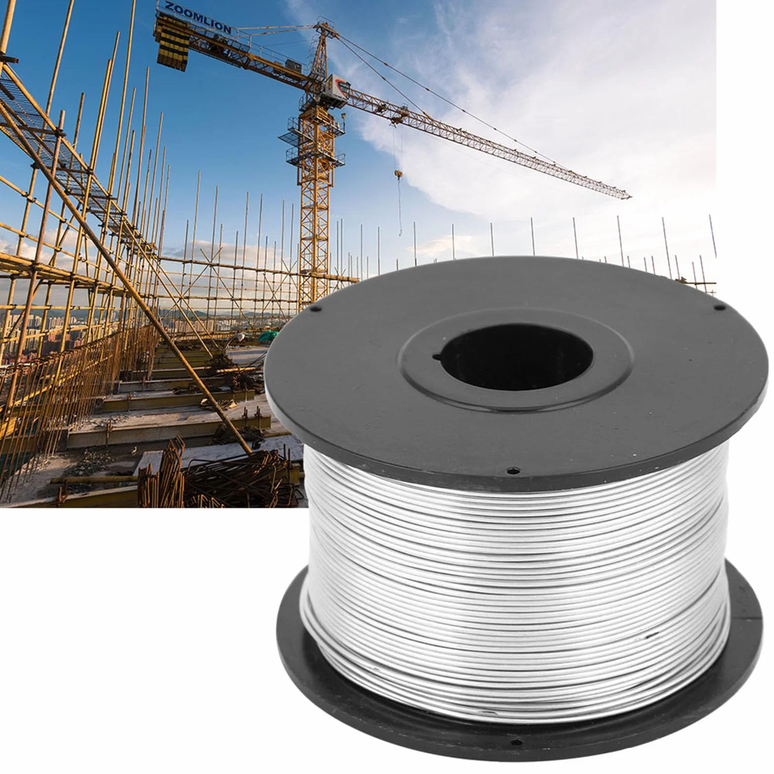 Garosa Alambre de Amarre de Acero de 110 M y 0,8 Mm, Suave y Flexible para Encuadernación, 8 Rollos Incluidos para Máquina de Atado Automático