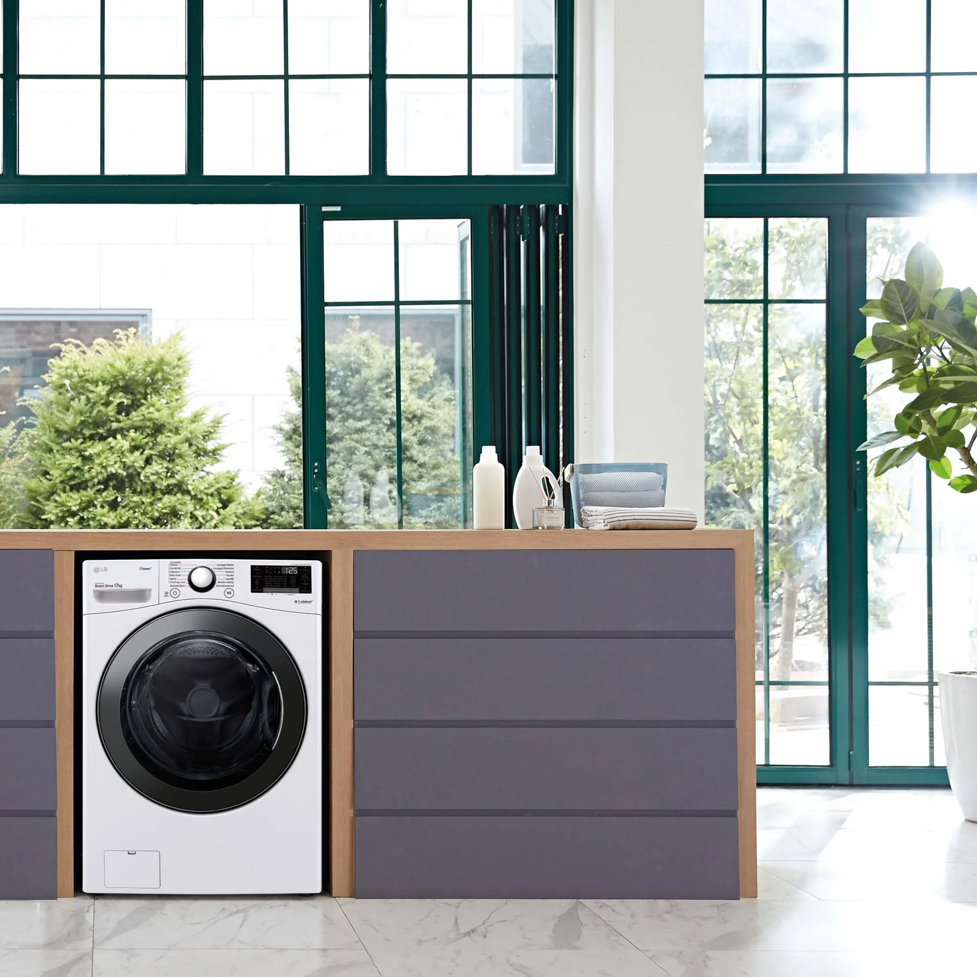 LG Lavadora Inteligente Carga Frontal 17kg 1100rpm 6 Motion Direct Drive TurboWash 360º Serie 700 Blanco