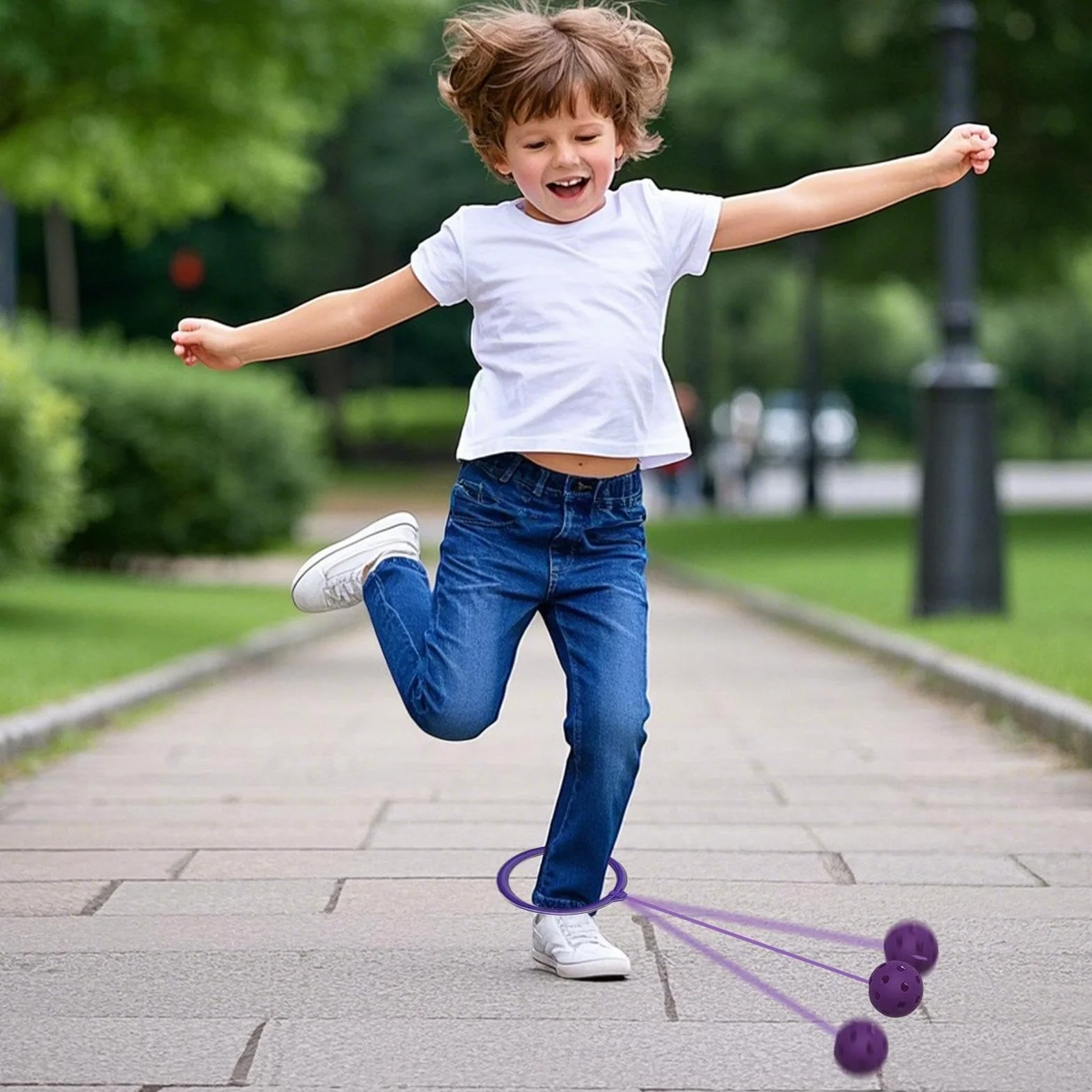 Pelota Saltarina para Niños, Bola de Salto de Tobillo, Equipo de Ejercicios Outdoor