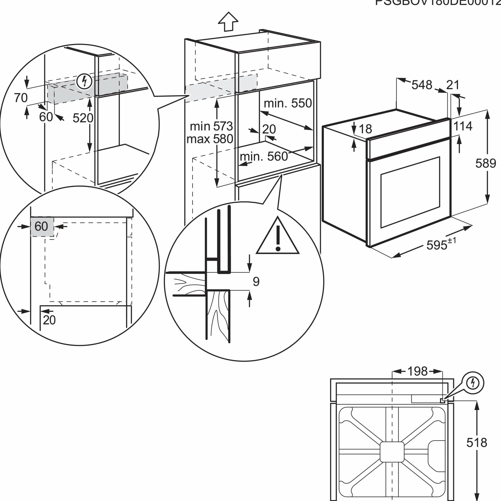 AEG Horno Multifunción TU5AB20WSK 72 L Aqua Clean 7 Programas SurroundCook