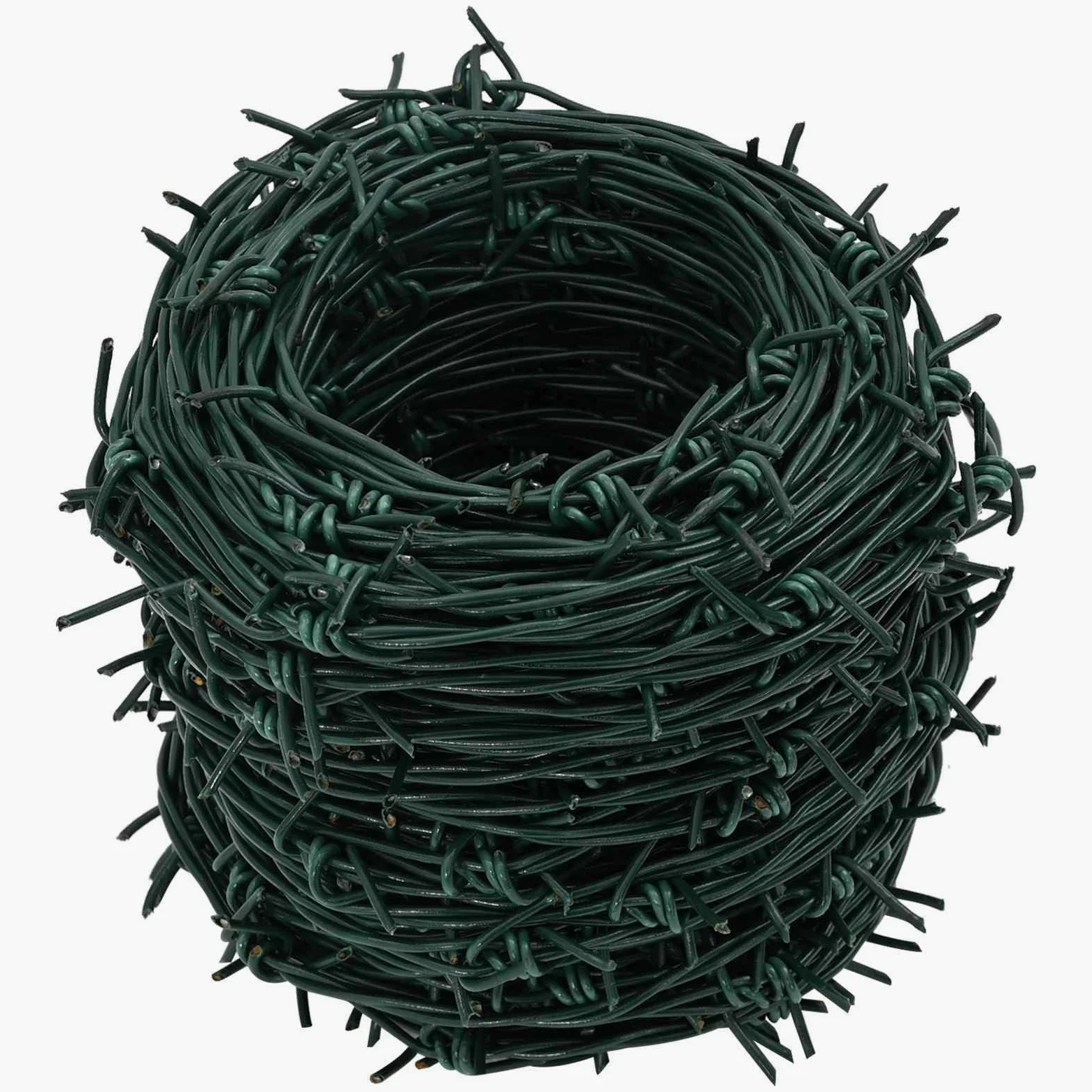 Alambre de púas (100 m, acero galvanizado en caliente), color verde