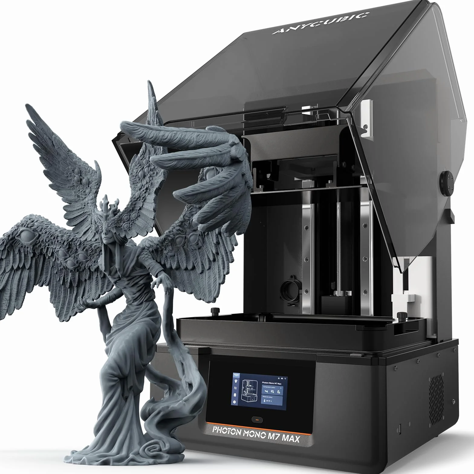ANYCUBIC Photon Mono M7 MAX Impresora 3D Resina, Impresora Resina Grande de 13,6'' 7K con Impresión Inteligente Asistida, Diseño de Cubierta Abatible, Tamaño De Impresión 11,8'' X 11,7'' X 6,5''