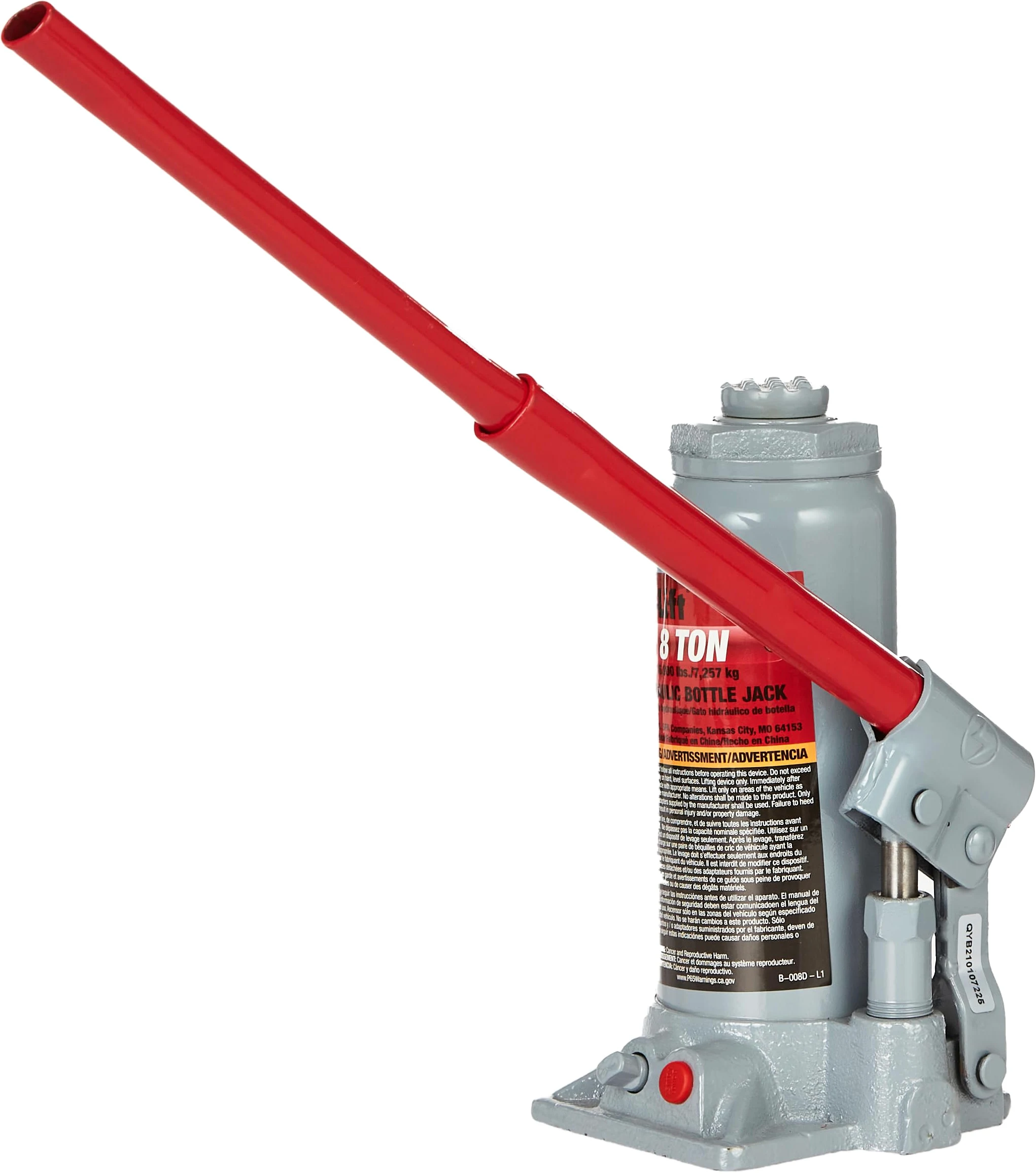 Pro-LifT B-008D - Gato hidráulico Gris para Botella (Capacidad de 8 toneladas)