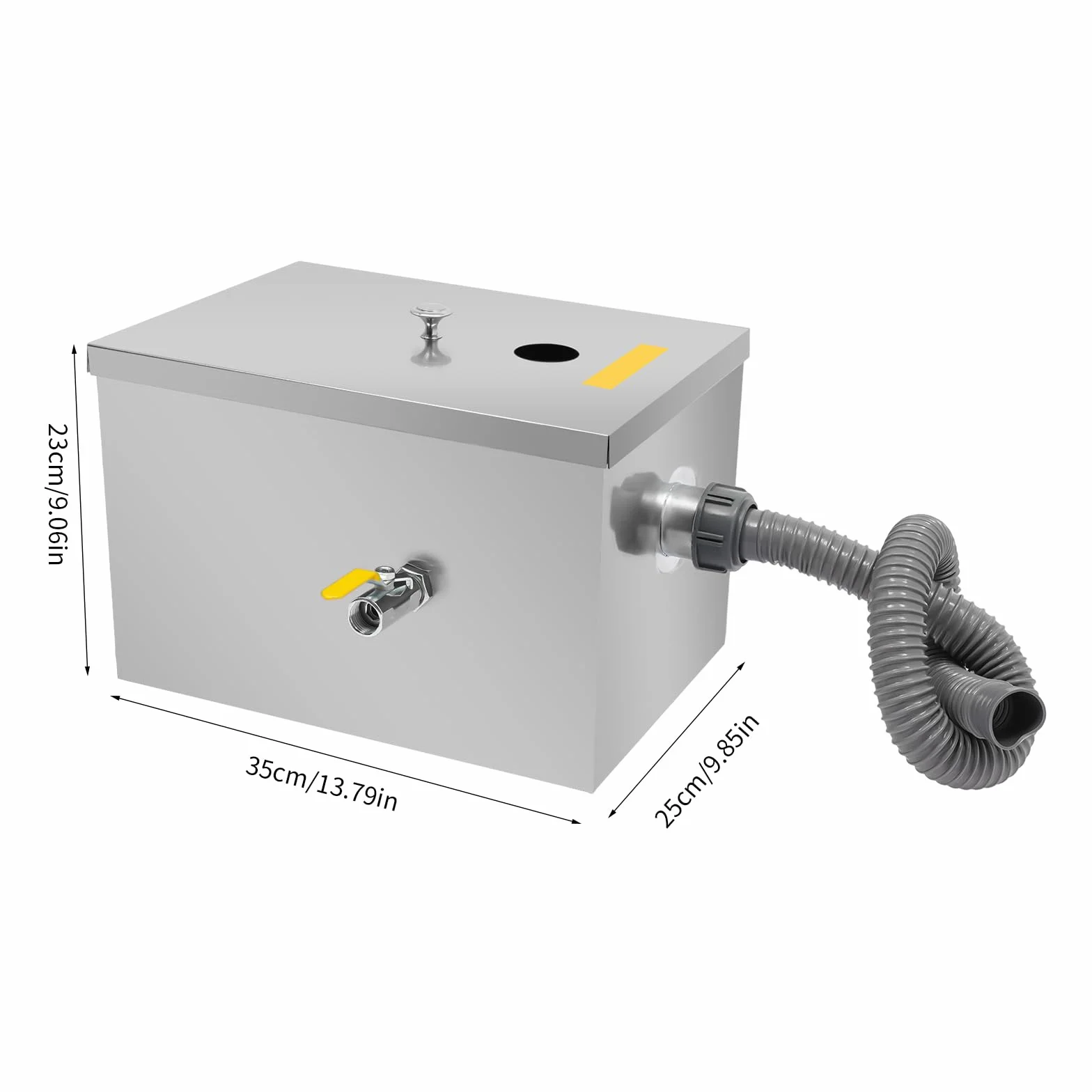 Separador de grasa Interceptor, 20 l, acero inoxidable, trampa de grasa para fregadero, filtro de aceite de aguas residuales, trampa comercial, para restaurante, cocina, hotel, cafetería, diseño