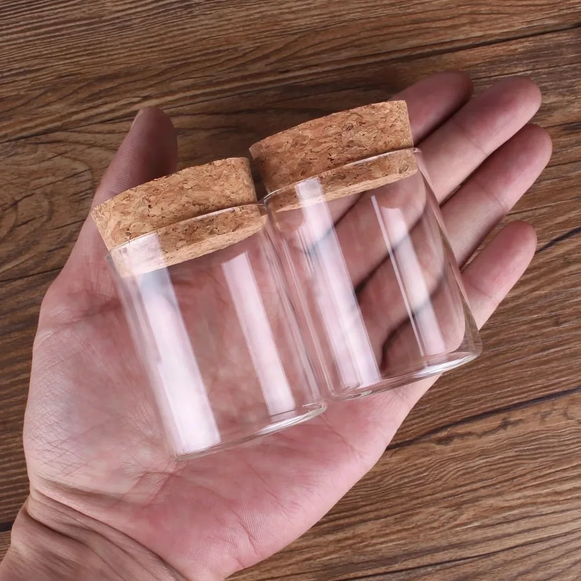 12 tubos de ensayo de vidrio con tapón de corcho, botellas de 50 ml y 120 ml for manualidades y recuerdos de boda(50ml)