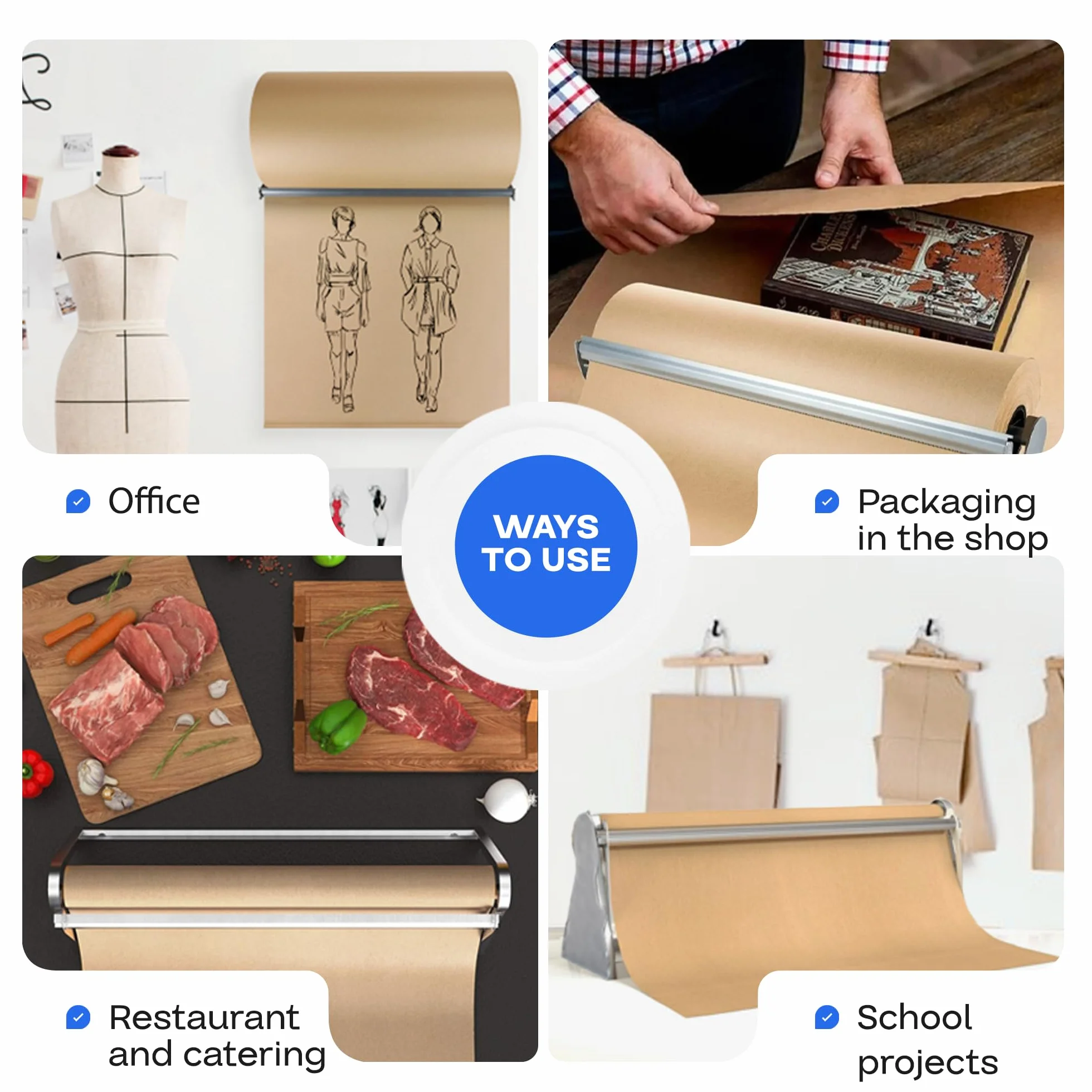 IDL Packaging Dispensador y Cortador de Rollos de Papel Kraft de 36 Pulgadas para Rollos de hasta 36 Pulgadas de Ancho y 9 Pulgadas de diámetro, Soporte de Papel de Acero Reforzado de Mesa con un