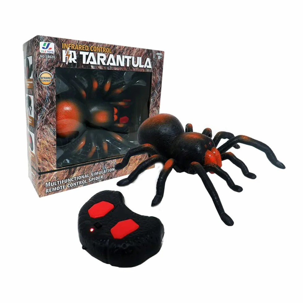 OnlineStreet Araña De Control Remoto, Inalámbrica Realista Tarántula De Felpa Suave, Control Infrarrojo Rastreo