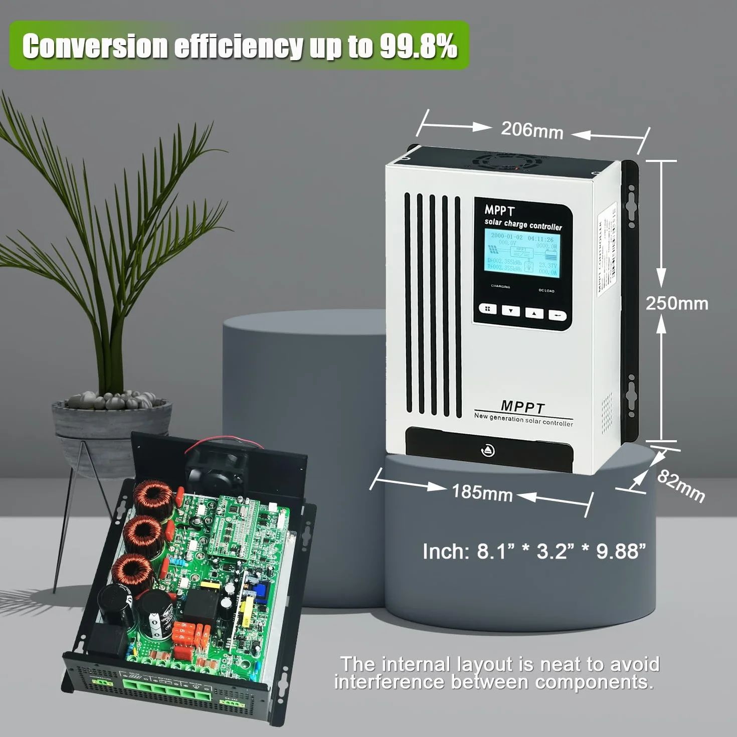 Cargador MPPT, 96 V, 65 A, 48 V, 60 V, 72 V, controlador de energía solar, regulador de energía solar, CC 180 V, para sistema solar de apagado y encendido, batería de litio AGM Flooded