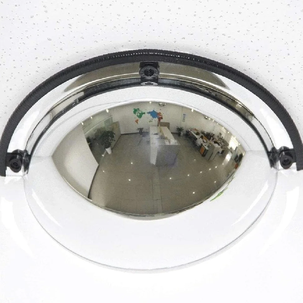 Espejo De Tráfico Espejo Convexo Lente Gran Angular De Tráfico Exterior, Espejo De Tráfico Espejo Convexo Panorámico De Media Cúpula, Ángulo De Visión De 180 Grados, Espejo Esférico De 1/4, Espejo De