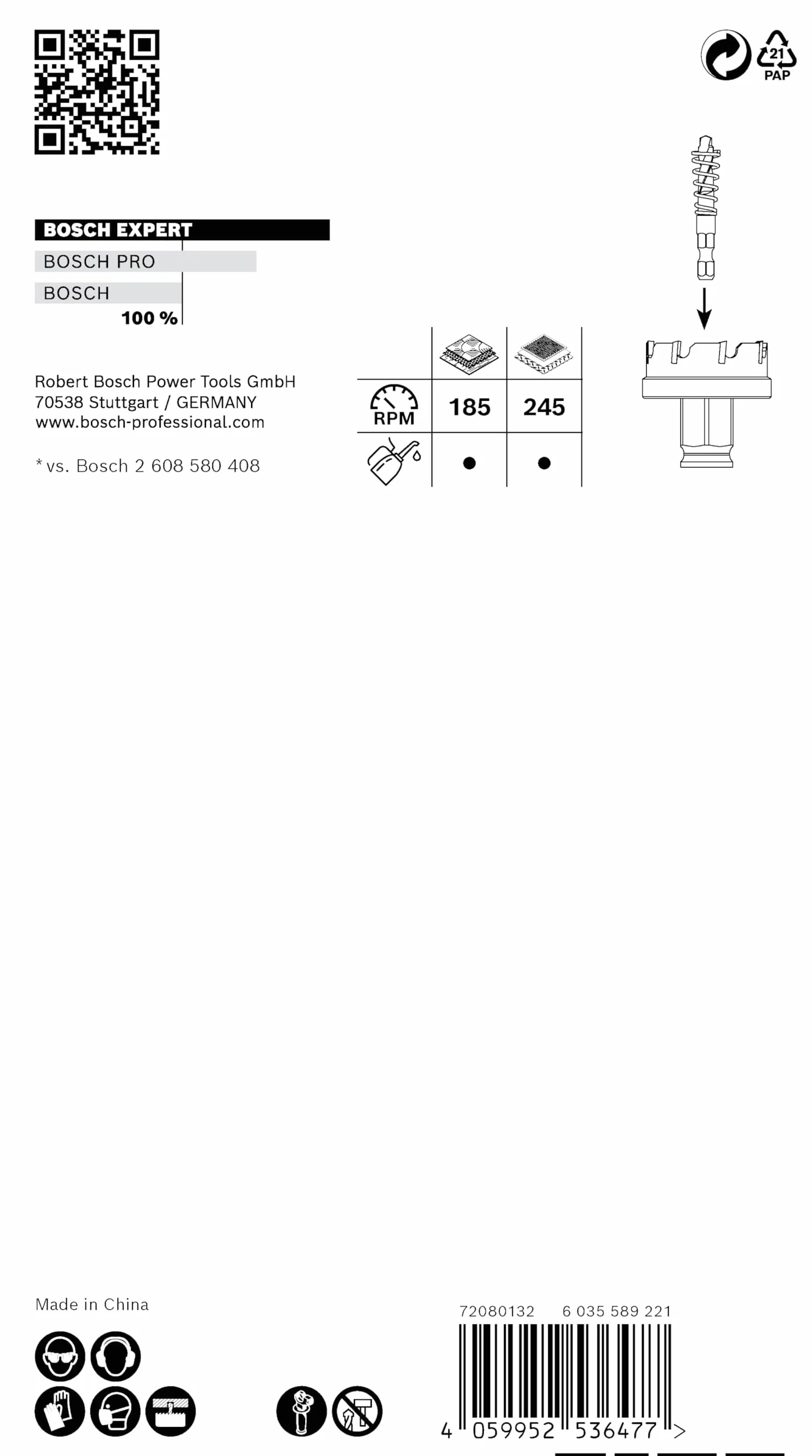 Bosch Professional 1 x Sierras de corona Expert Sheet Metal, para Láminas de acero, Láminas de acero inoxidable, 68 mm, Accesorios Taladro de impacto rotativo