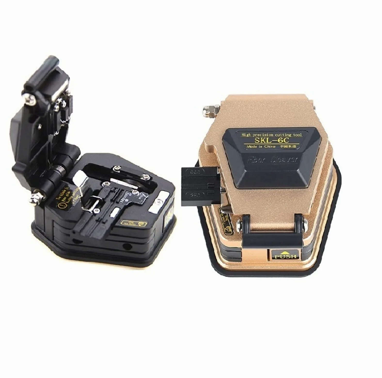 Cleaza de fibra dos color Skl-6c Cuchillo de corte de cable Fth Cuchillas de fibra óptica Herramientas Cutter Cuchillas de fibra de alta precisión 16 Surf(Gold)
