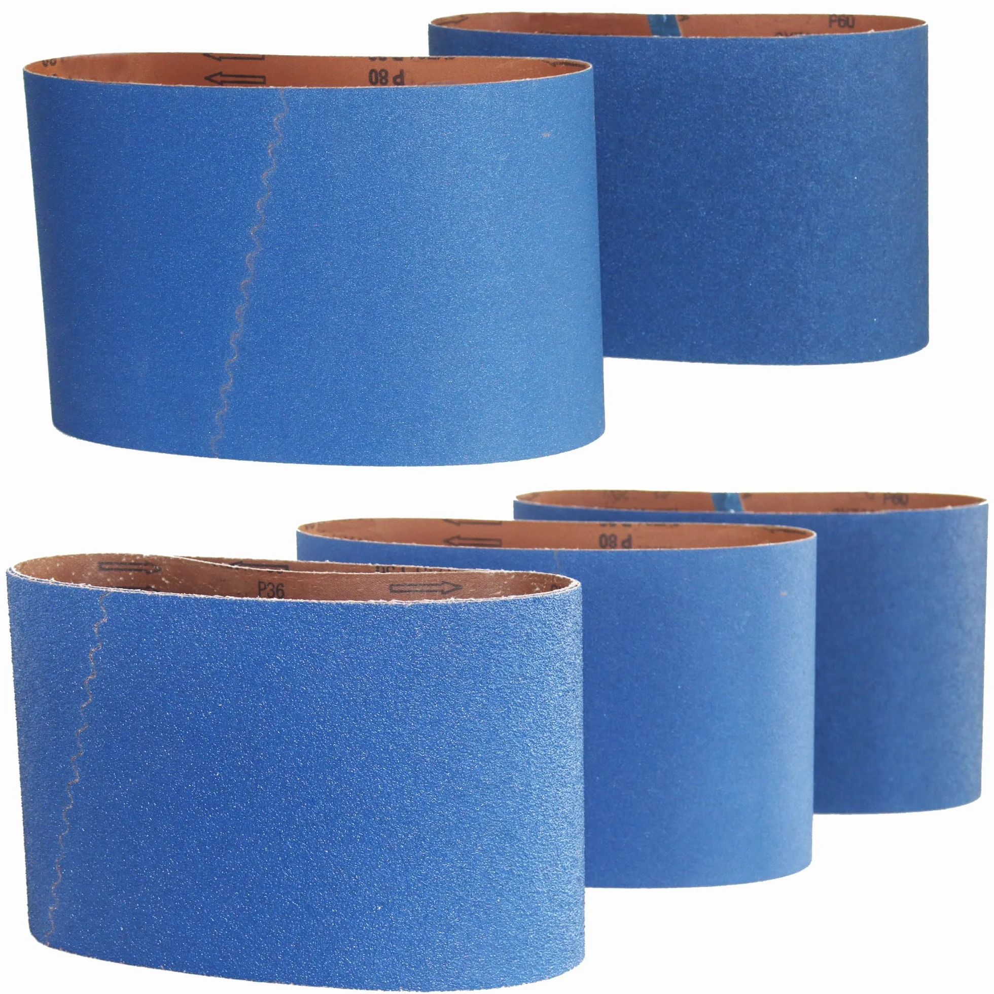 Bandas resistentes de lija de circonio 200x750 mm grano 36 para lijadora de parquet (10 unidades)