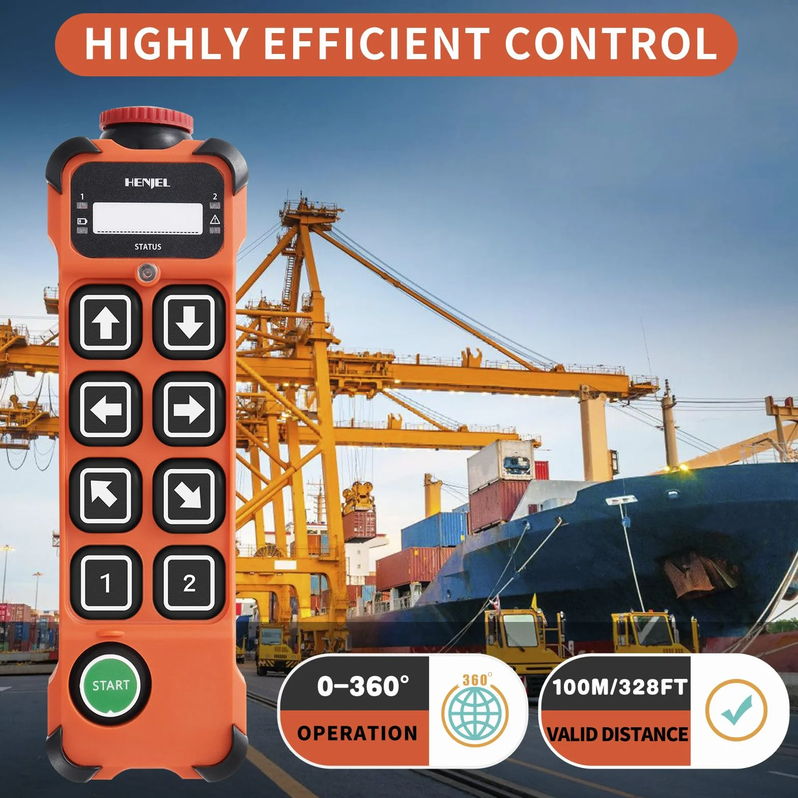 H108 24V 36V 220V Mando a distancia inalámbrico para grúa Transmisor de 8 botones Control remoto de radio industrial grúa de elevación eléctrica grúa puente aéreo Control remoto de grúa pórtico