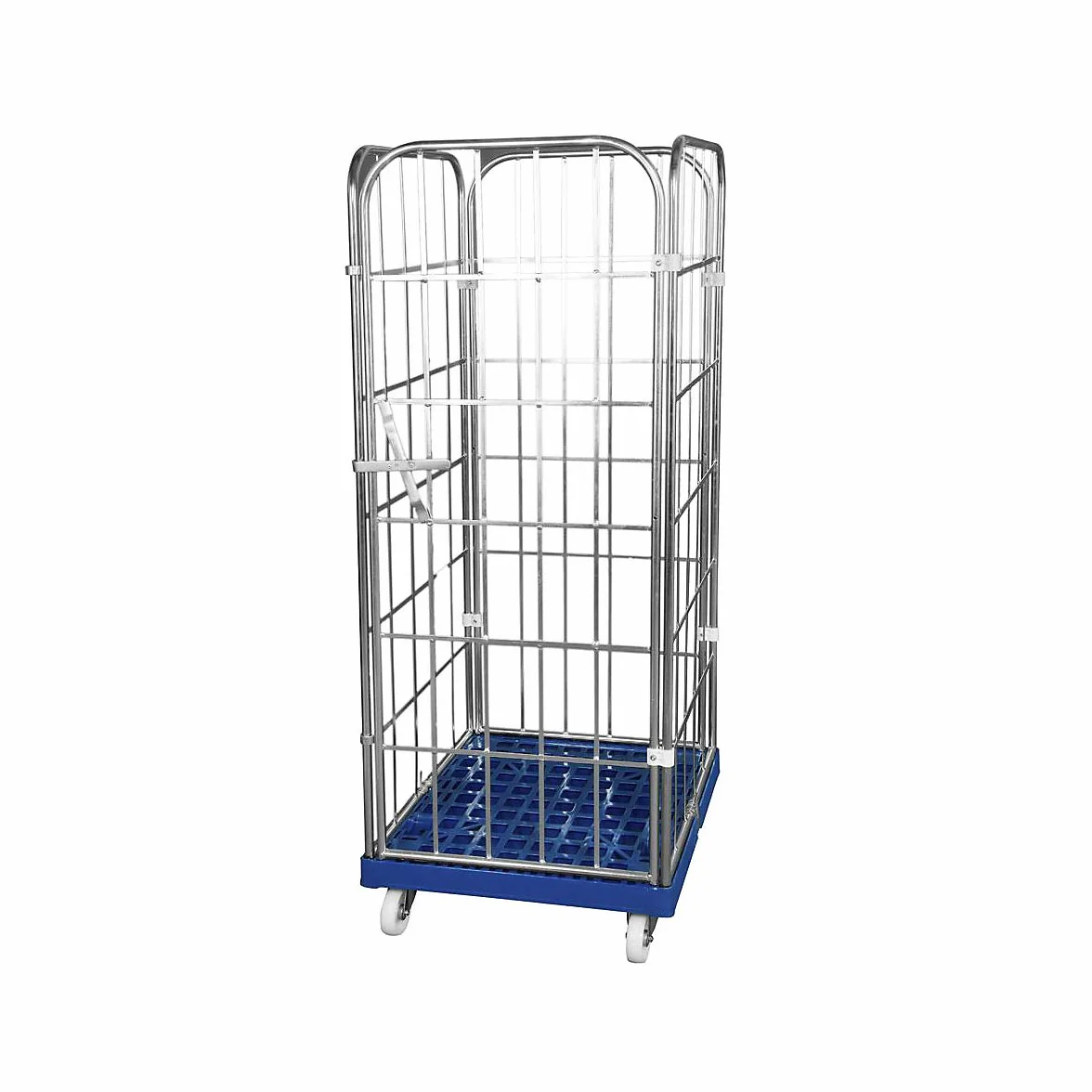 Contenedor rodante con tablero rodante de plástico, por 4 lados, A x P 724 x 815 mm, pared frontal de una sola pieza, altura útil 1650 mm.