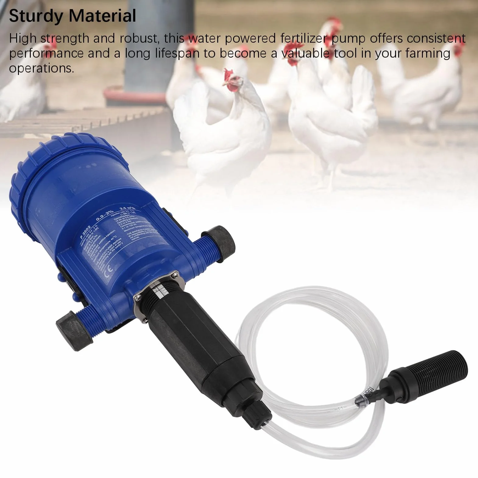 Inyector de Fertilizante 0,2-2% para Riego por Goteo, Bomba Dosificadora Automática de Líquidos Químicos, Bomba Dosificadora de Agua Ajustable para Jardín, Ganado, Invernadero