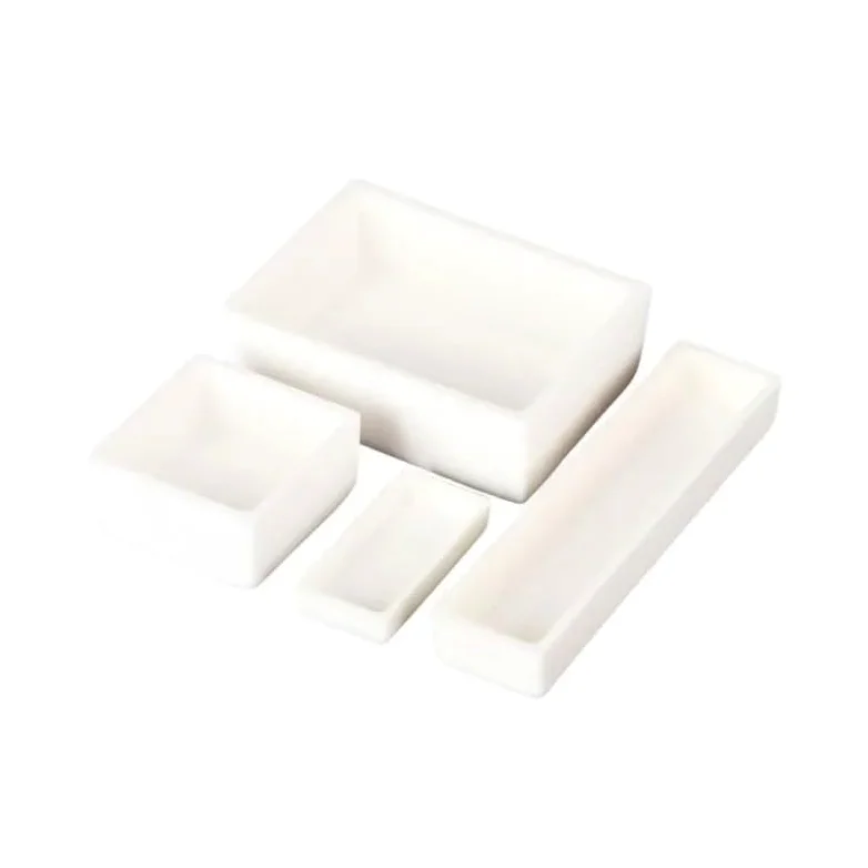 Crisol de alúmina, Crisol de alúmina al 99%, horno eléctrico de alta temperatura, barco de combustión de sinterización, varios tamaños(135ml 95x68x28mm)