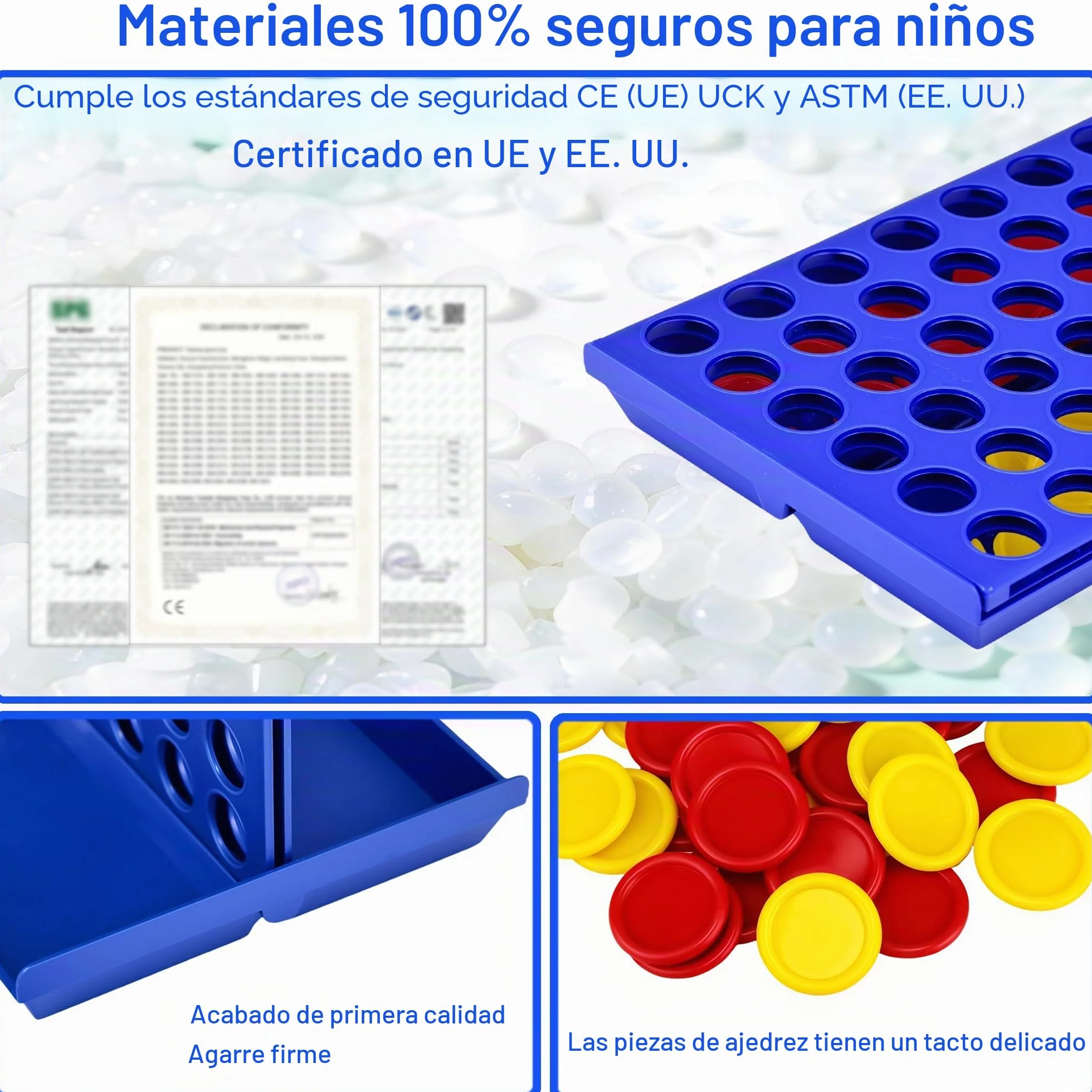 Juego de Mesa Cuatro en Raya Educativo para Niños Mayores de 3 Años Viaje