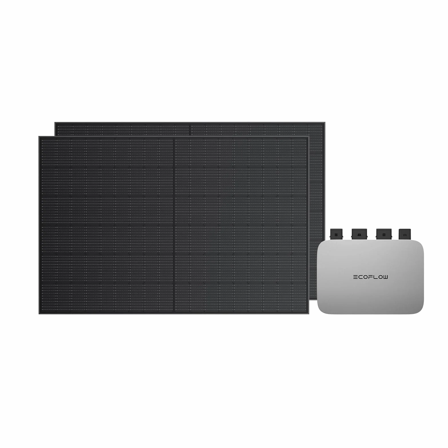 Kit EcoFlow PowerStream, 2 Paneles solares rígidos de 400 W y un inversor de conexión a Red, WiFi, Control Remoto a través de la App, Compatible con Estaciones de energía y Smart Plugs EcoFlow