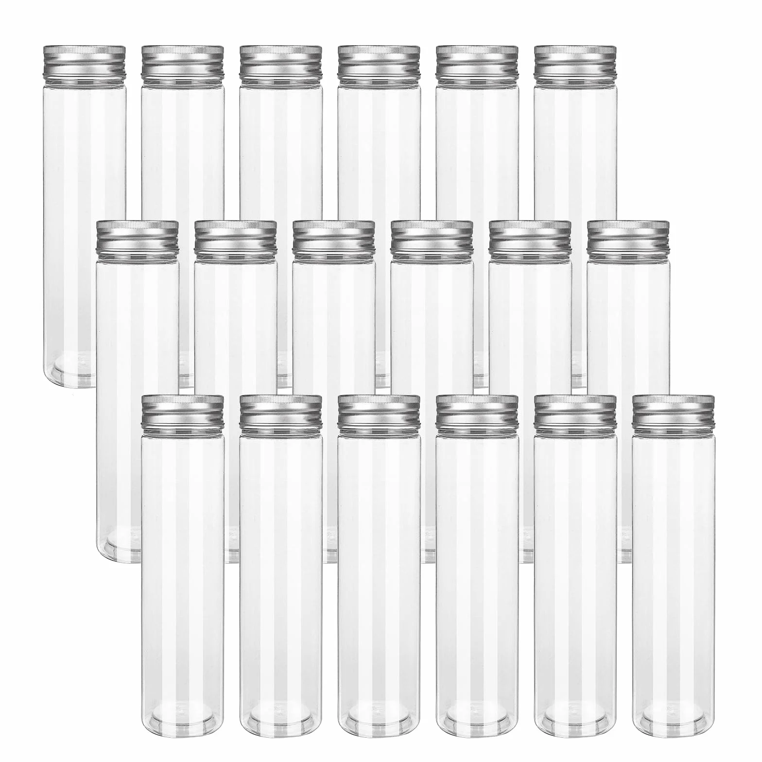 Tubos de ensayo de plástico 50 ml con tapa de rosca, transparentes para flores