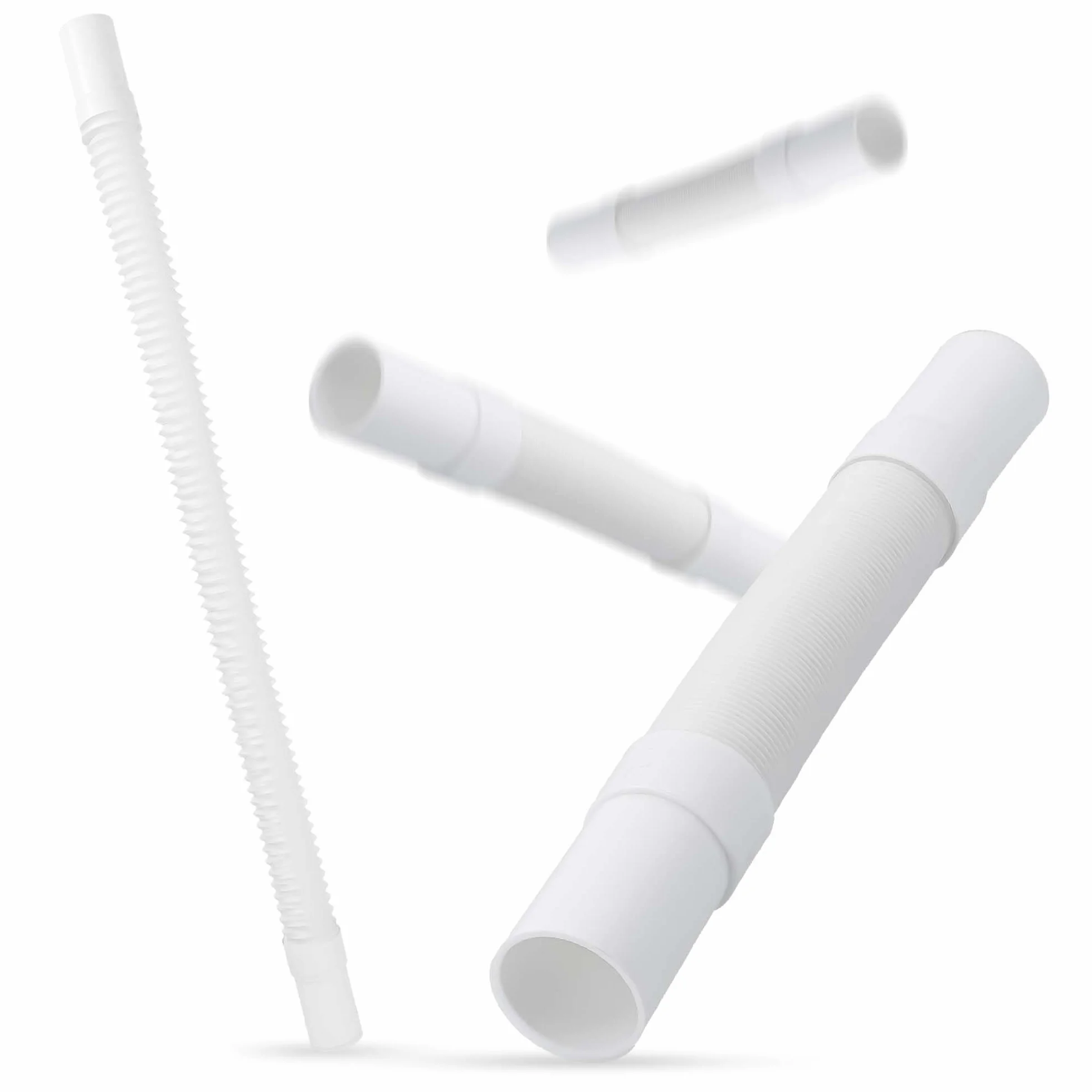 Millto Tubo de drenaje flexible 40 mm blanco polipropileno conector universal ajustable