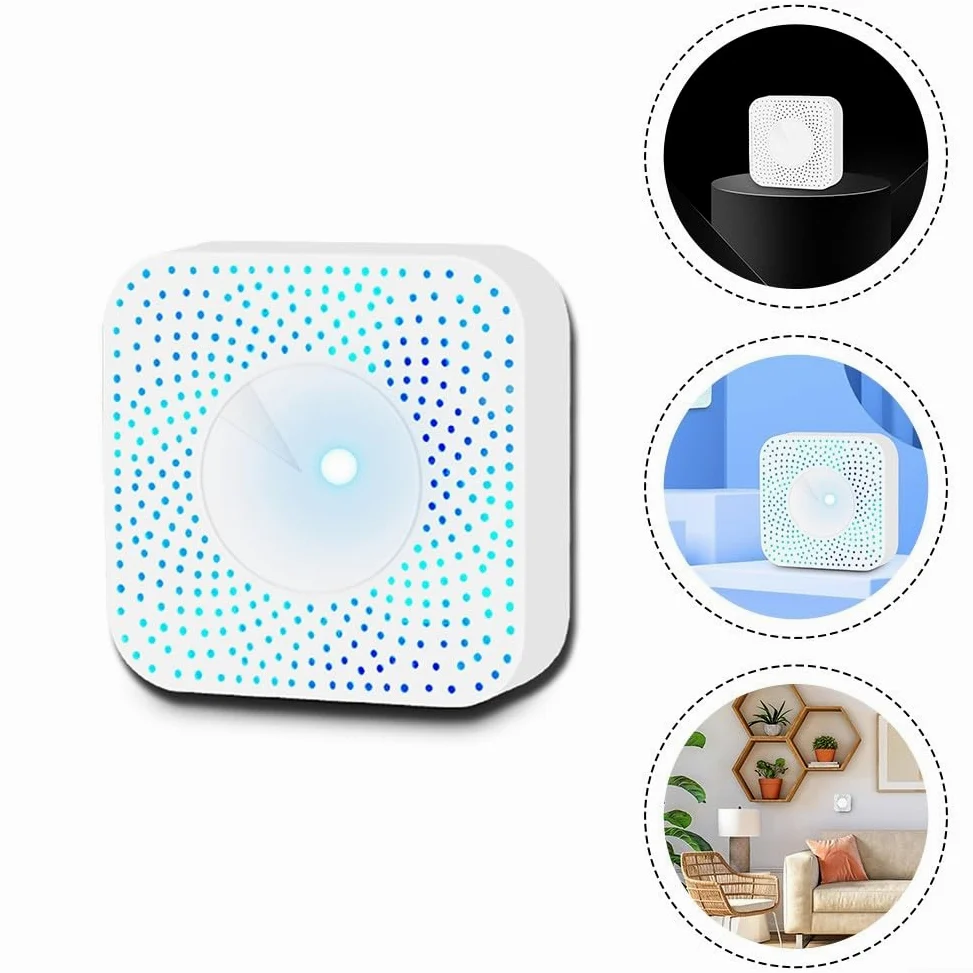 Probador de calidad del aire, para Tuya para Zigbee 6 en 1 Monitor de temperatura, humedad, PM2.5 y dióxido de carbono con control de voz compatible con Alexa y Google (para Zigbee)