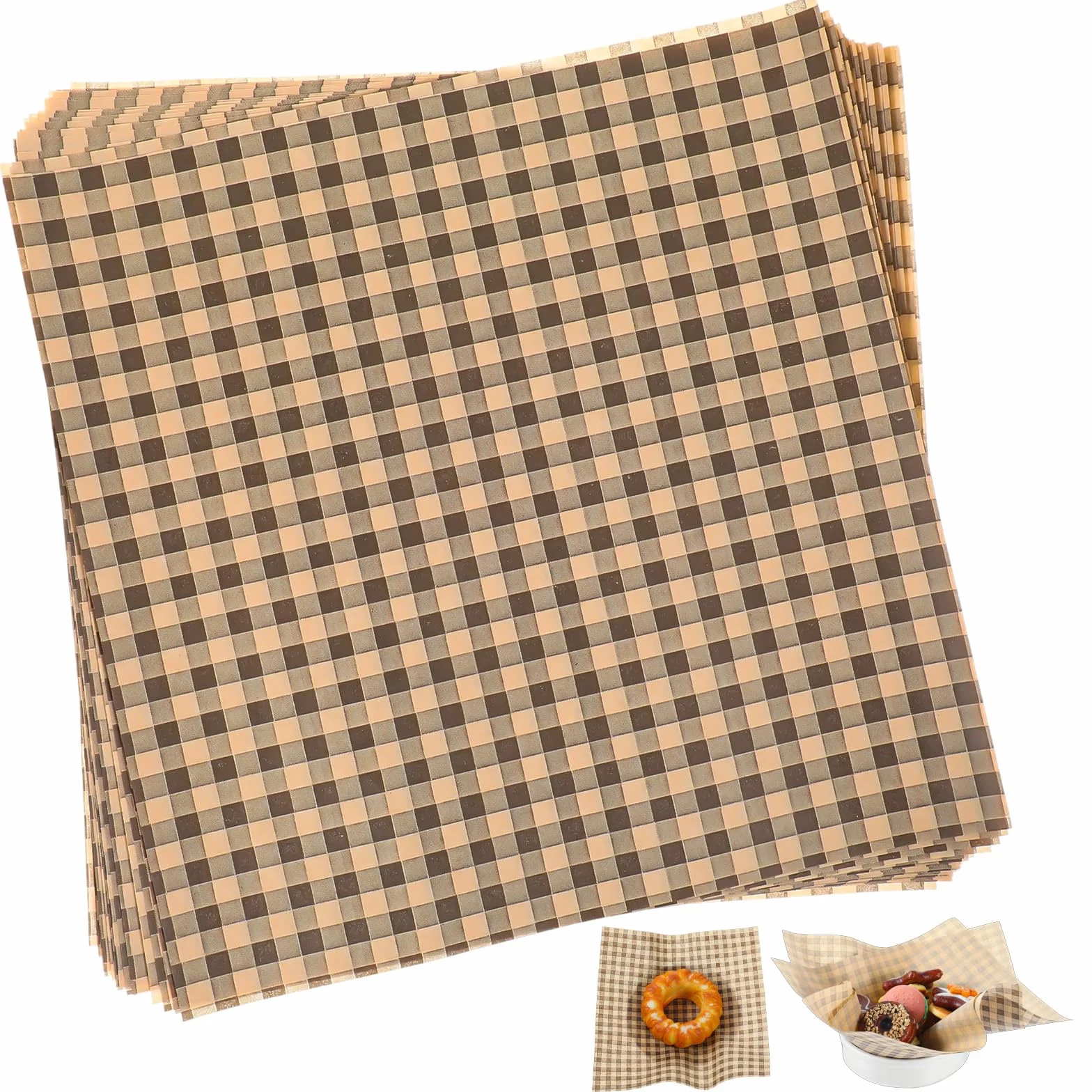 Papel encerado 18 cm x 18 cm, 100 hojas para sándwiches y hamburguesas