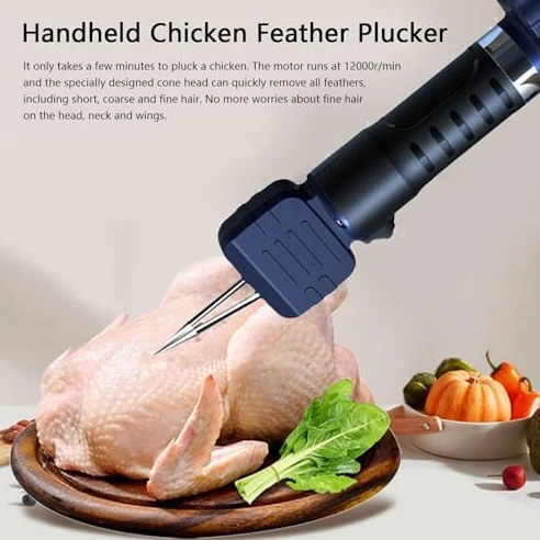 Máquina eléctrica para desplumar pollo, herramienta portátil para quitar plumas, 12000 rpm, totalmente automática, para aves de corral, pavo, pato, ganso