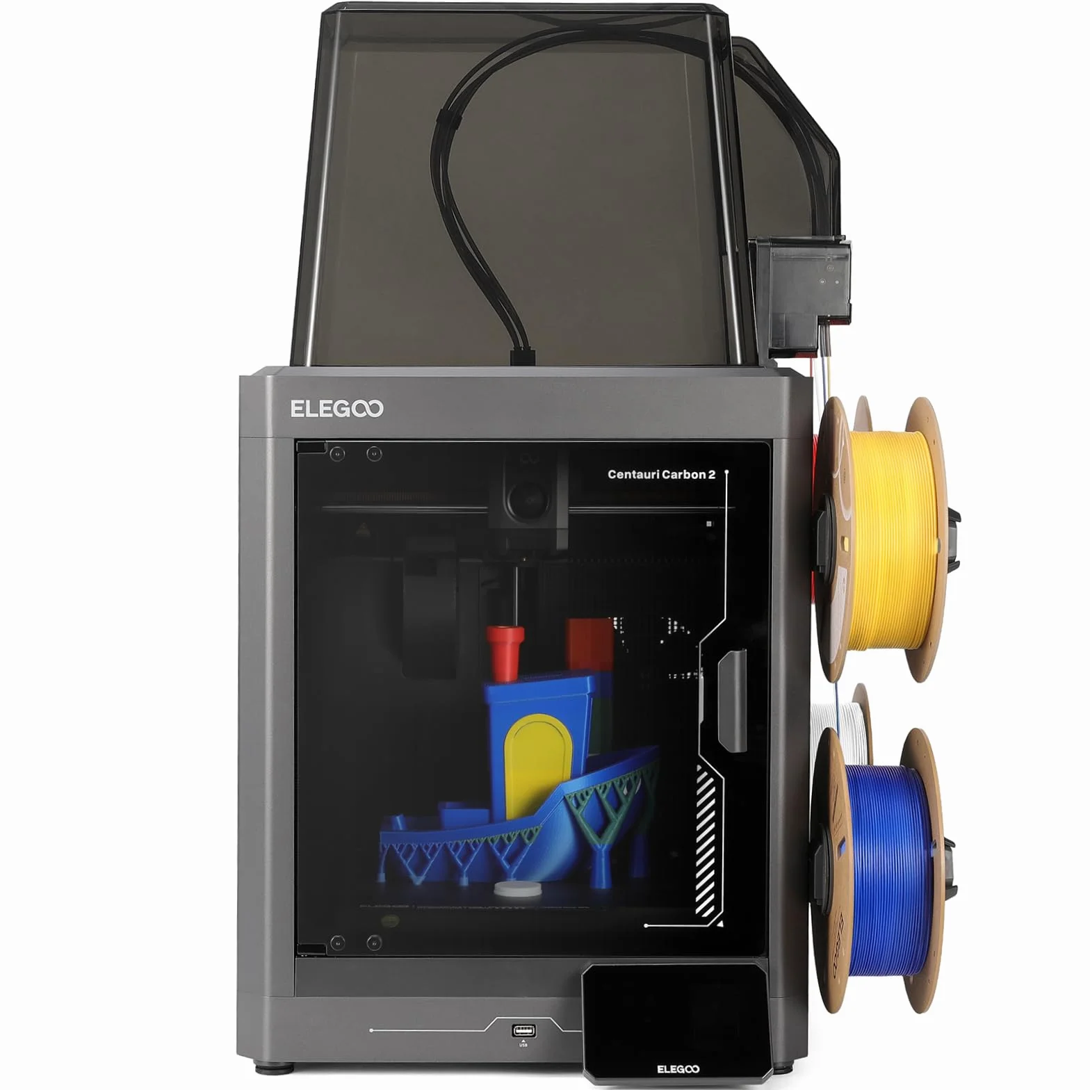 ELEGOO Centauri Carbon 2 Combo Impresora 3D, Impresión con 4 Colores, 500mm/s de Alta Velocidad CoreXY con Calibración Automática, Lista para Imprimir, Volumen de Impresión 256×256×256mm