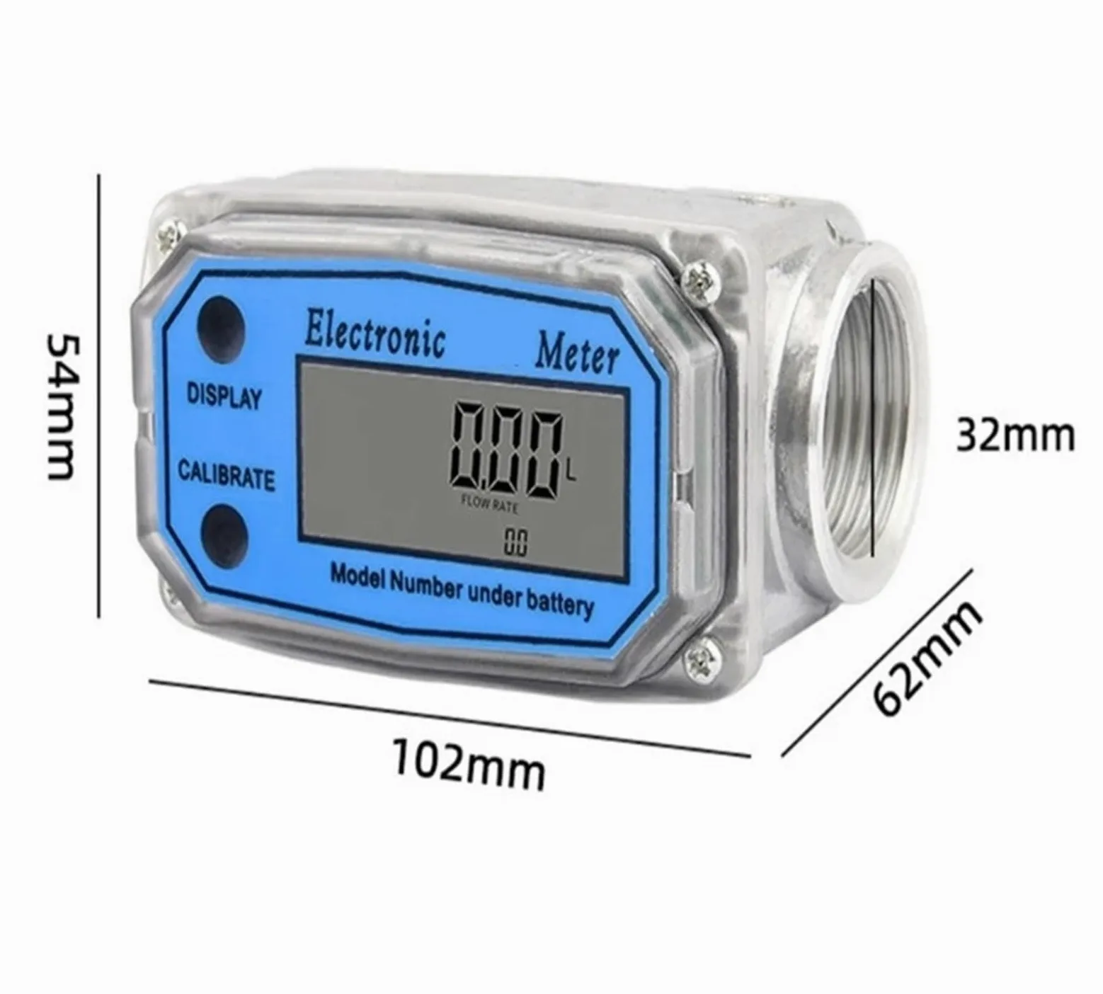 Medidor de flujo digital con acero inoxidable 1 pulgada