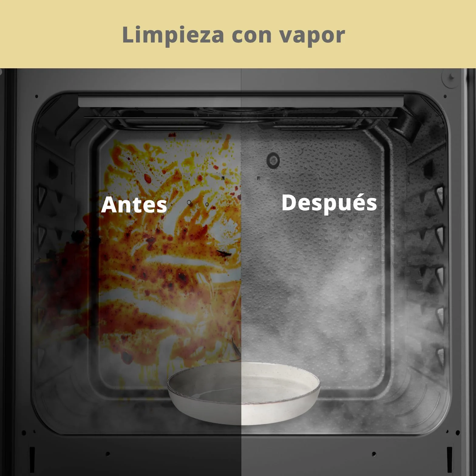 COMFEE' CBO60M80M1-BK Horno empotrable 60 cm 60 litros 8 funciones freidora de aire cocción multifase puerta extraíble limpieza vapor negro
