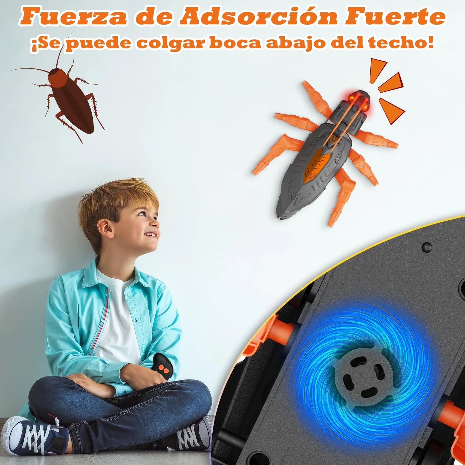 Wall Crawler Kakerlaken Robot Control Remoto Recargable con Ojos LED, Juguetes Niños 4 Años