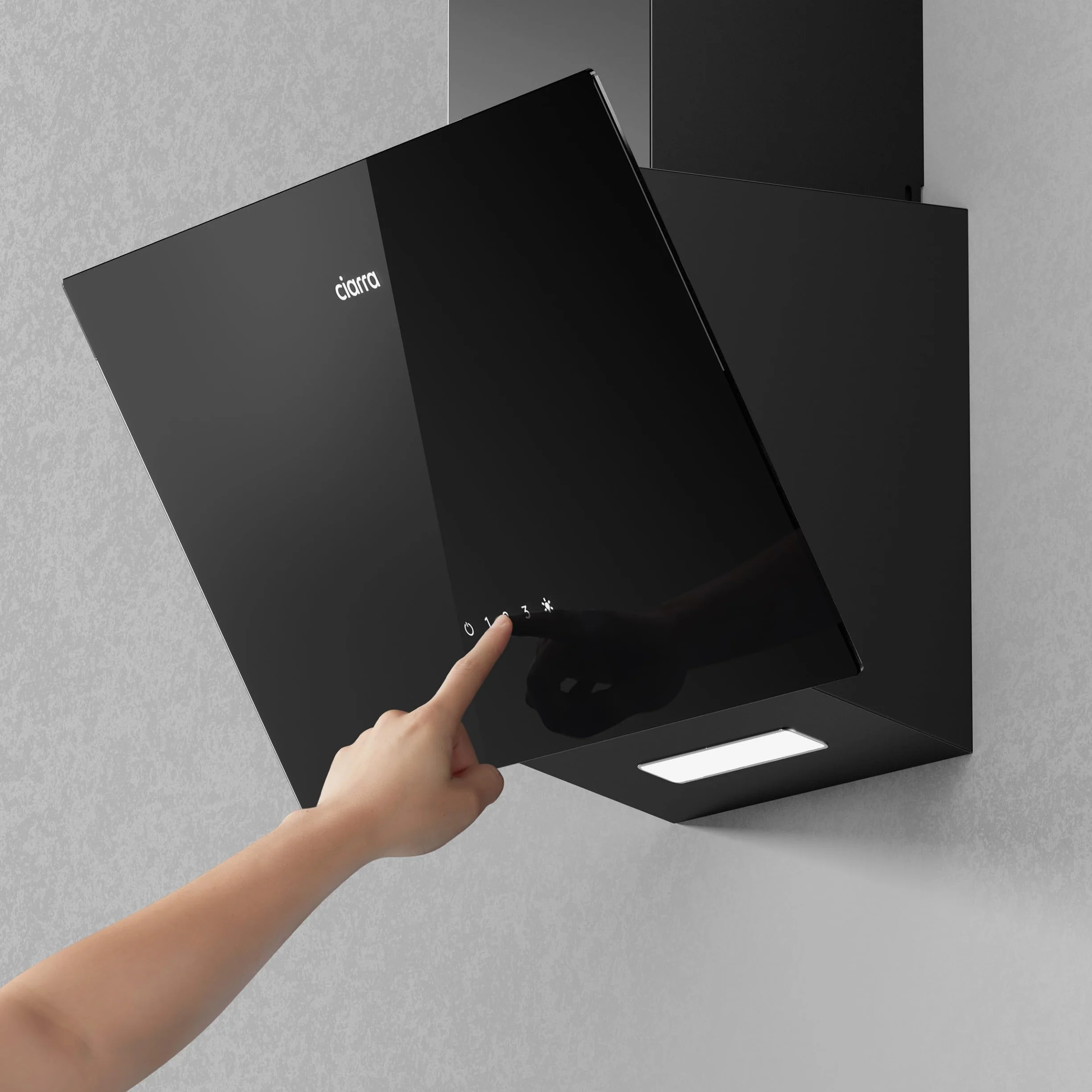 Ciarra CBCB6750C Campana Extractora Inclinada 60 cm 350 m³/h 3 Velocidades Negro Ultradelgado