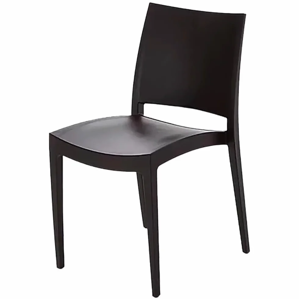 MBH - Silla de Hostelería Bob Color Antracita para Interior y Exterior. Silla para Terraza, Bar, Restaurante y Cafetería. Mobiliario de Hostelería (Pack de 4 Unidades)