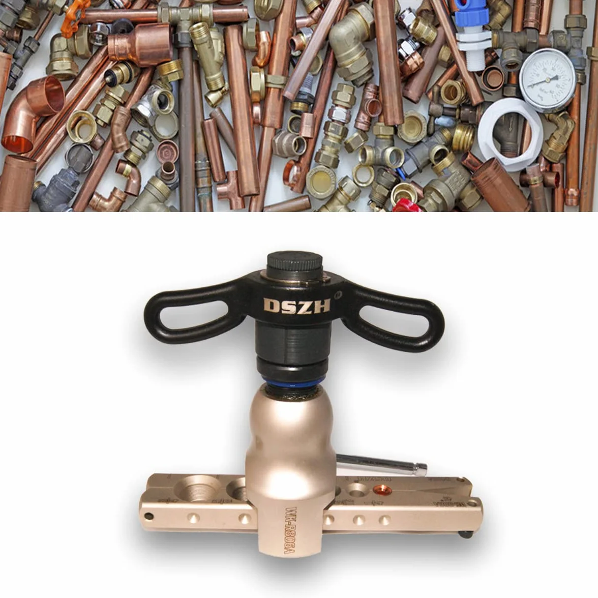 GOLDMAN SERVICE Abocardador excéntrico de Tubos Aire Acondicionado y calefacción. Abocinador expansor con empuñadura de trinquete de fontanería para tubería de Cobre. 1/4" hasta 3/4".