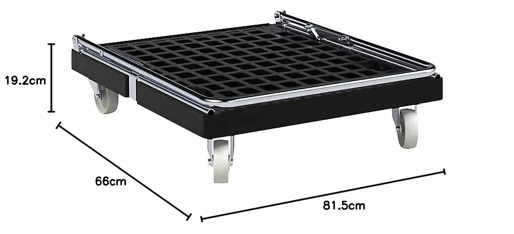eurokraft Basic | Tablero rodante | Carga máx 500 kg | a Partir de Material Reciclado | Negro | con.