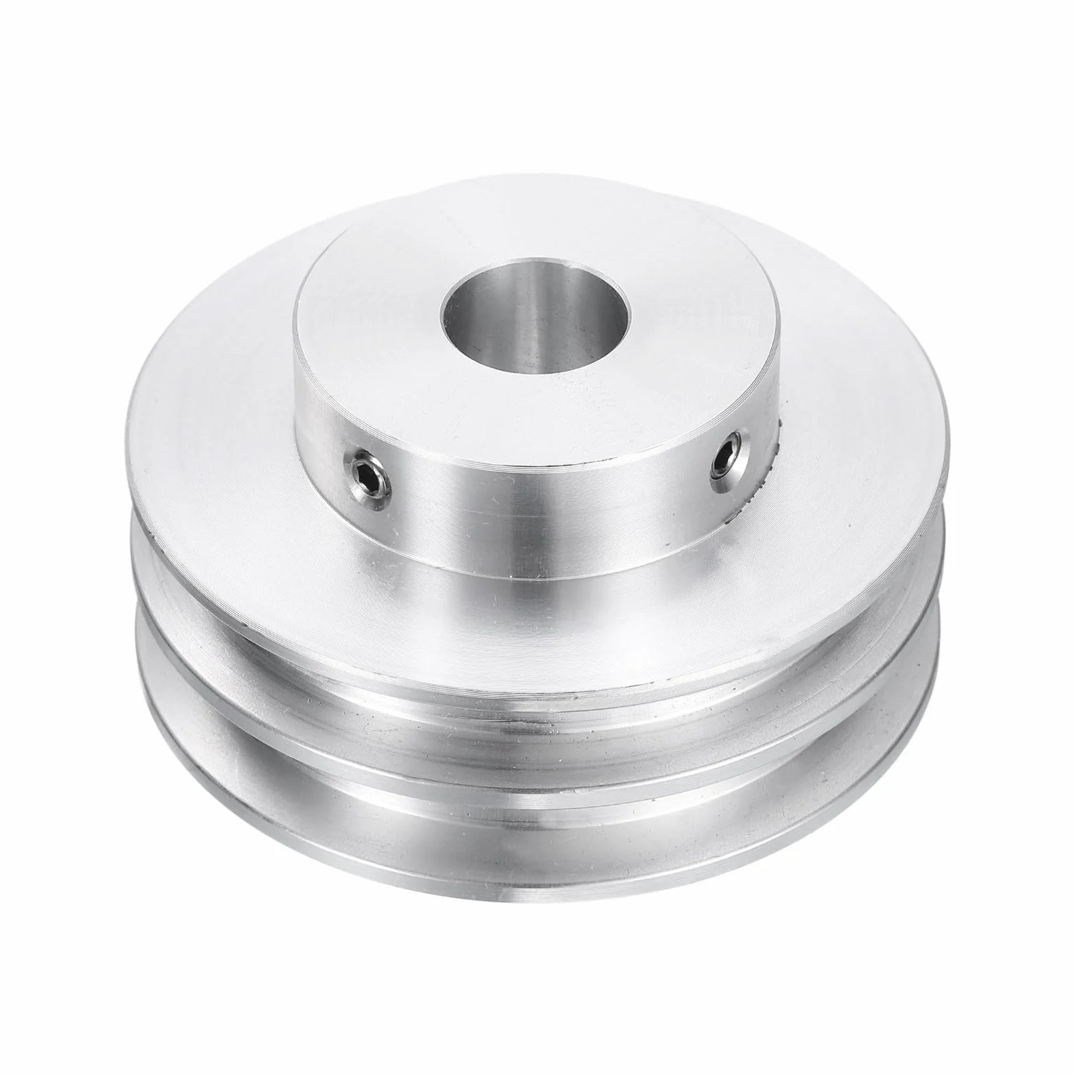 QUARKZMAN Polea en V 14mm Diámetro Exterior 60mm Doble Ranura Aleación Aluminio para Eje Motor 6mm (1/4")