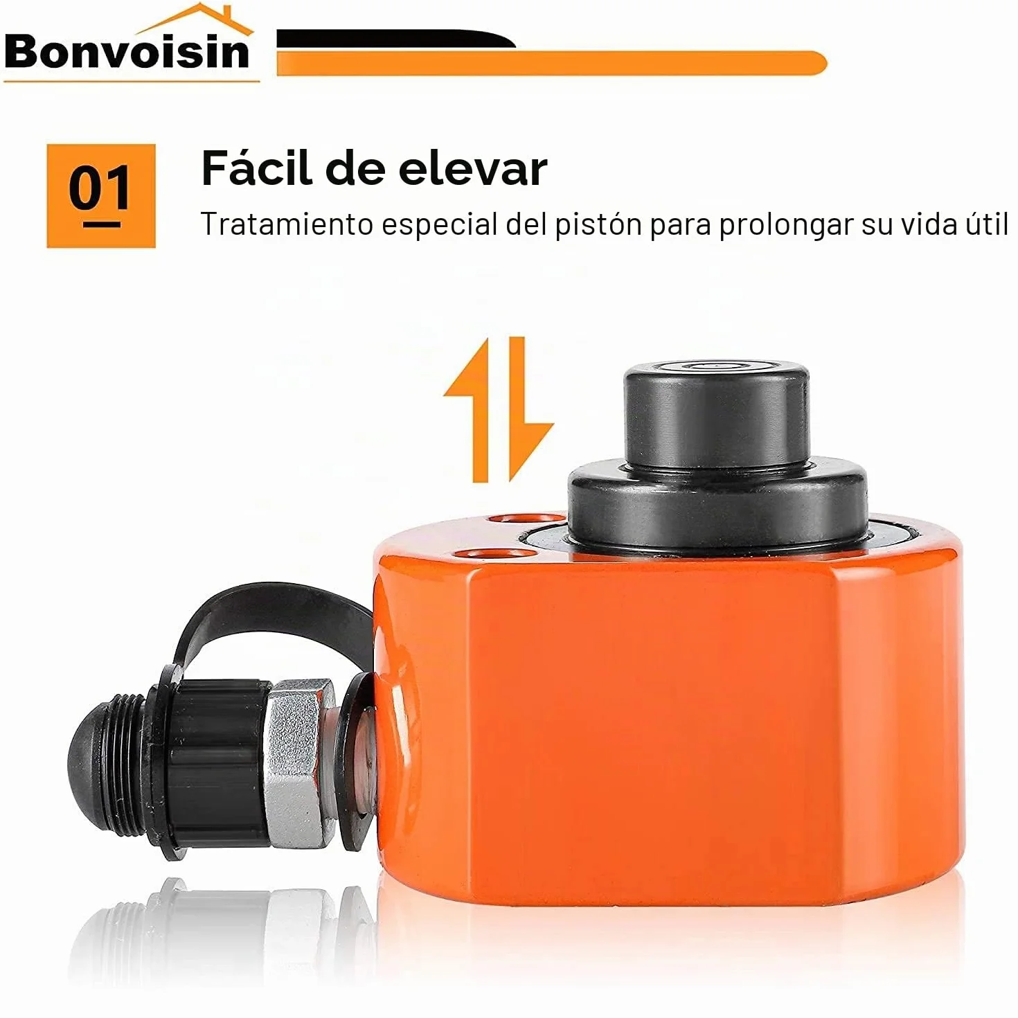 Bonvoisin 20T Gato Hidráulico con Bomba CP-180, Elevación 30mm, Altura Propia 57 mm, para Ingeniería Mecánica, Edificios y Puentes (DFPY-20T+CP-180)
