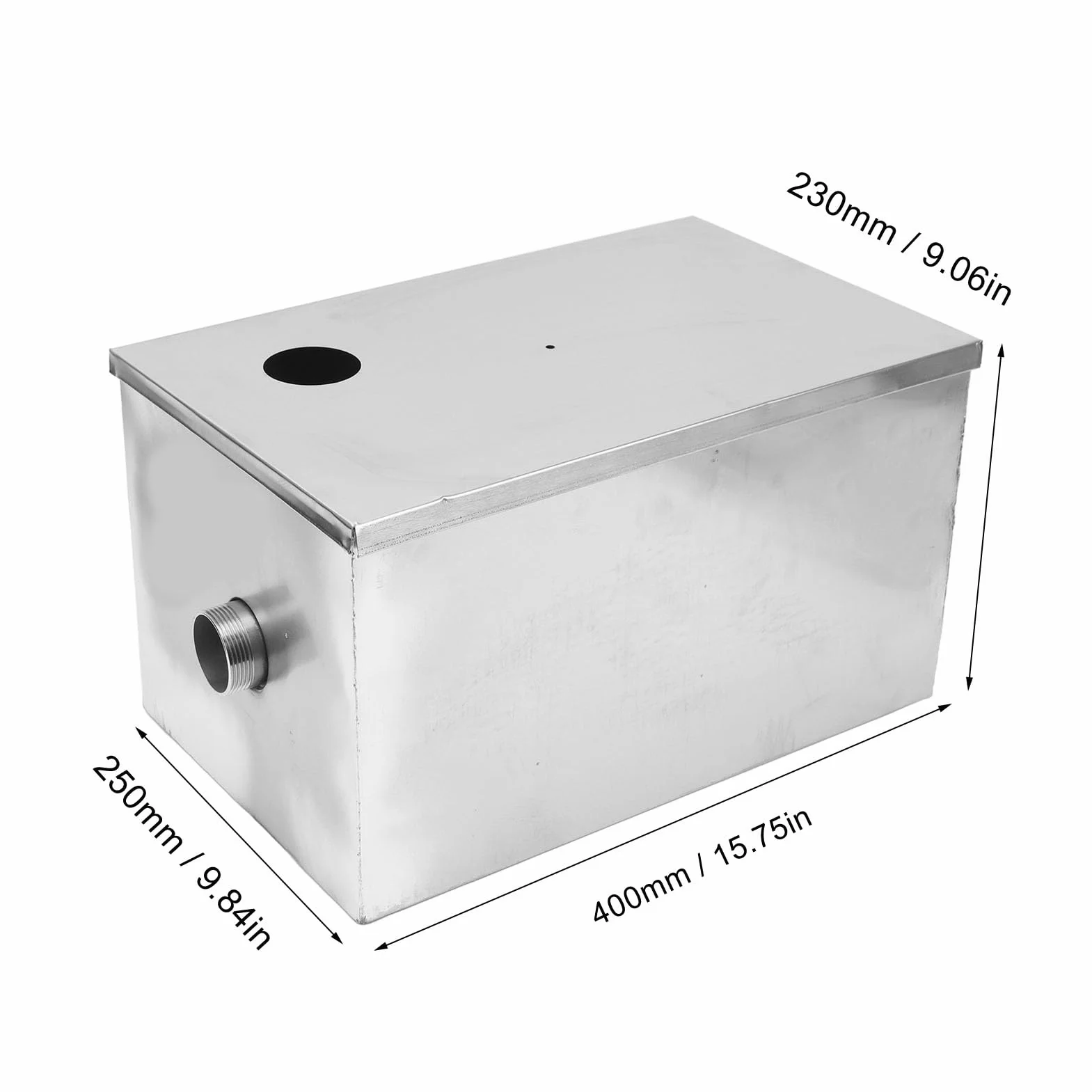 Trampa de Grasa para Cocina, Sellado Grande Gran Capacidad Amplia Aplicación Trampa de Grasa de Alto Flujo Acero Inoxidable para Restaurante