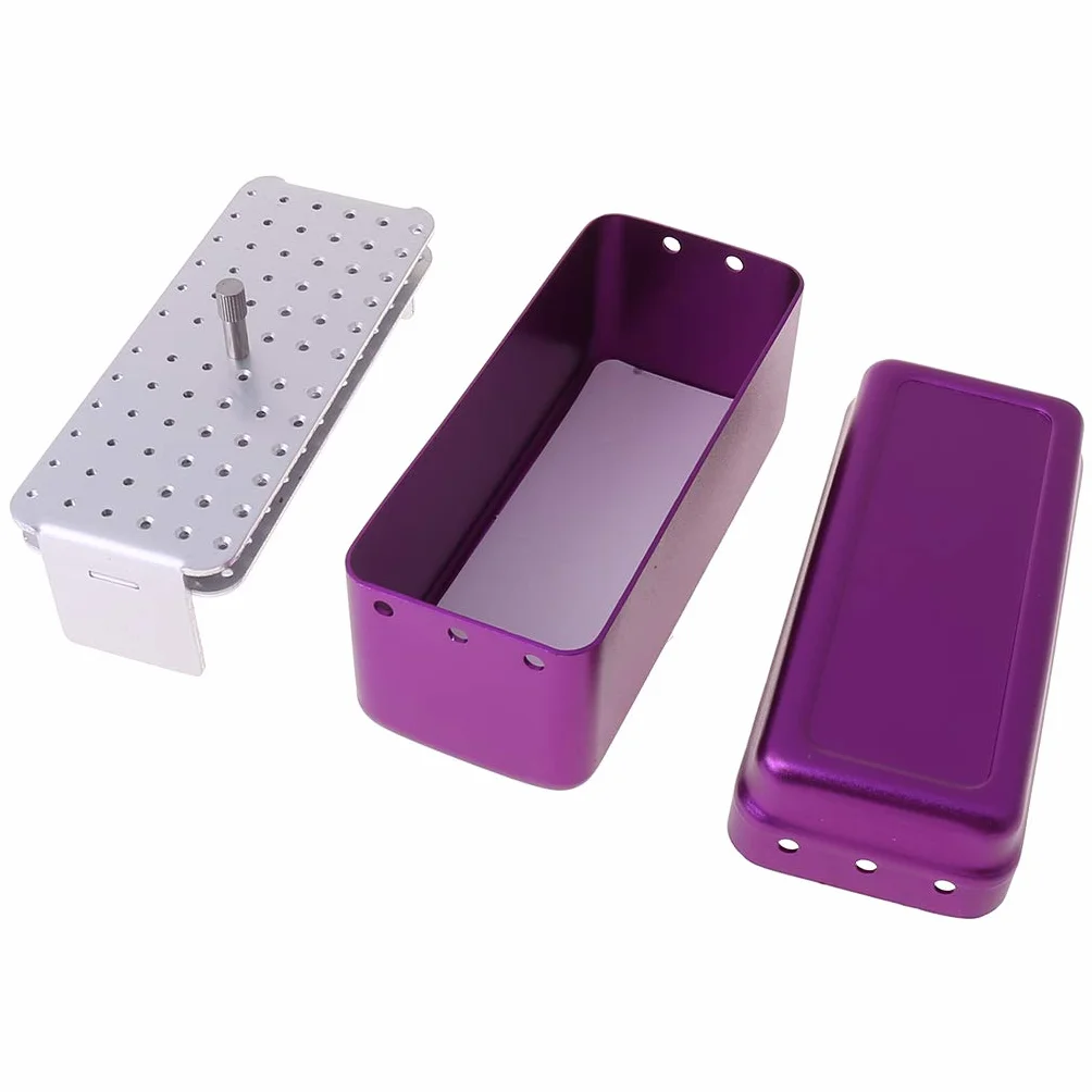 Caja de fresado Dental Aluminio 72 Orificios Estuche Esterilizador Autoclave