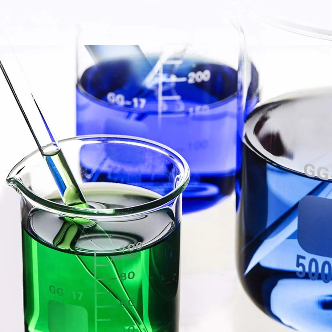 Set de Vasos de Precipitados de Cristal 50ml 100ml 250ml 500ml 1000ml Cilindro Graduado Laboratorio 10ml 25ml 50ml 100ml con Goteros Varillas Agitar Cepillos Limpieza
